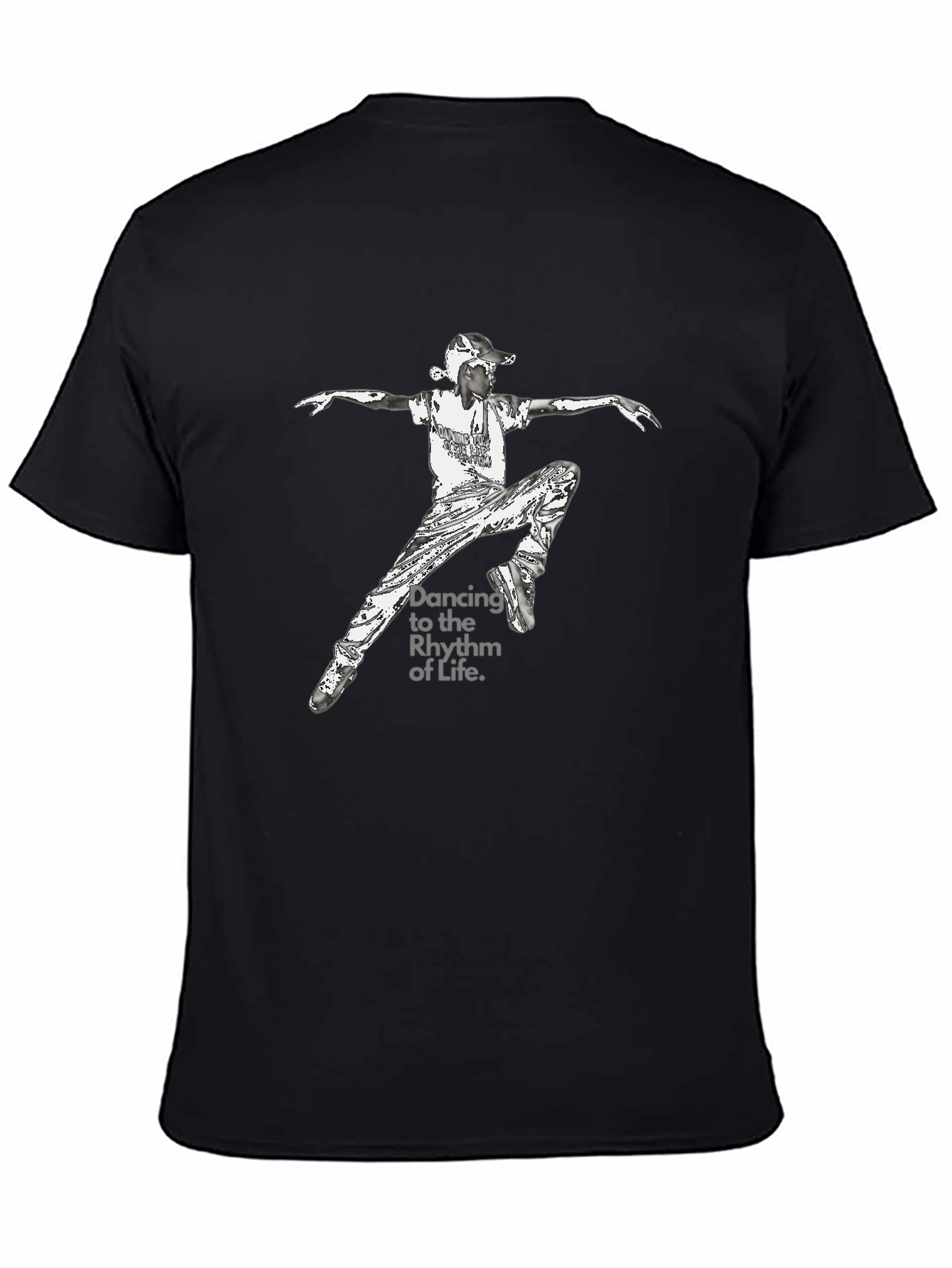 Dancing Rhythm Graphic Black Tee