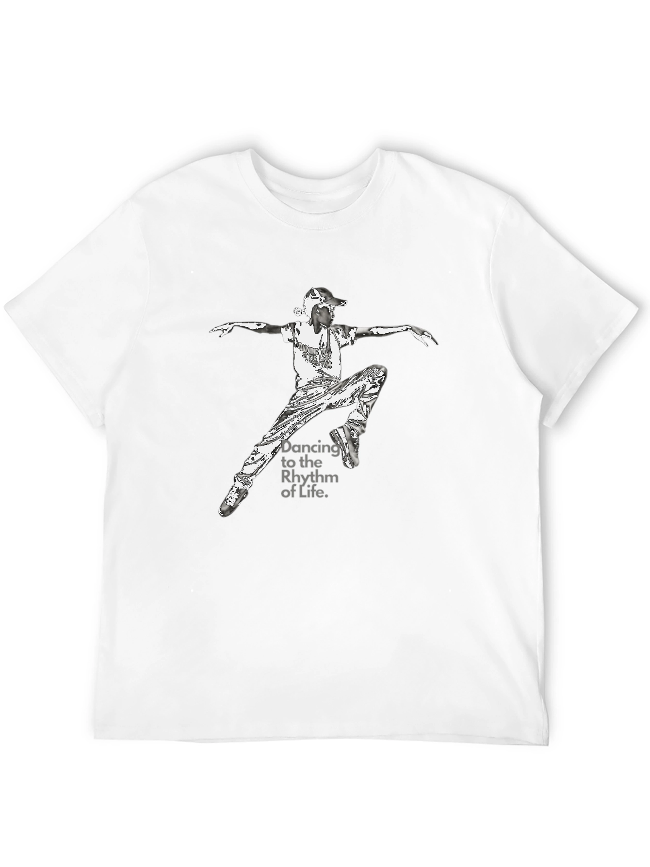 Dancing Rhythm Graphic Black Tee
