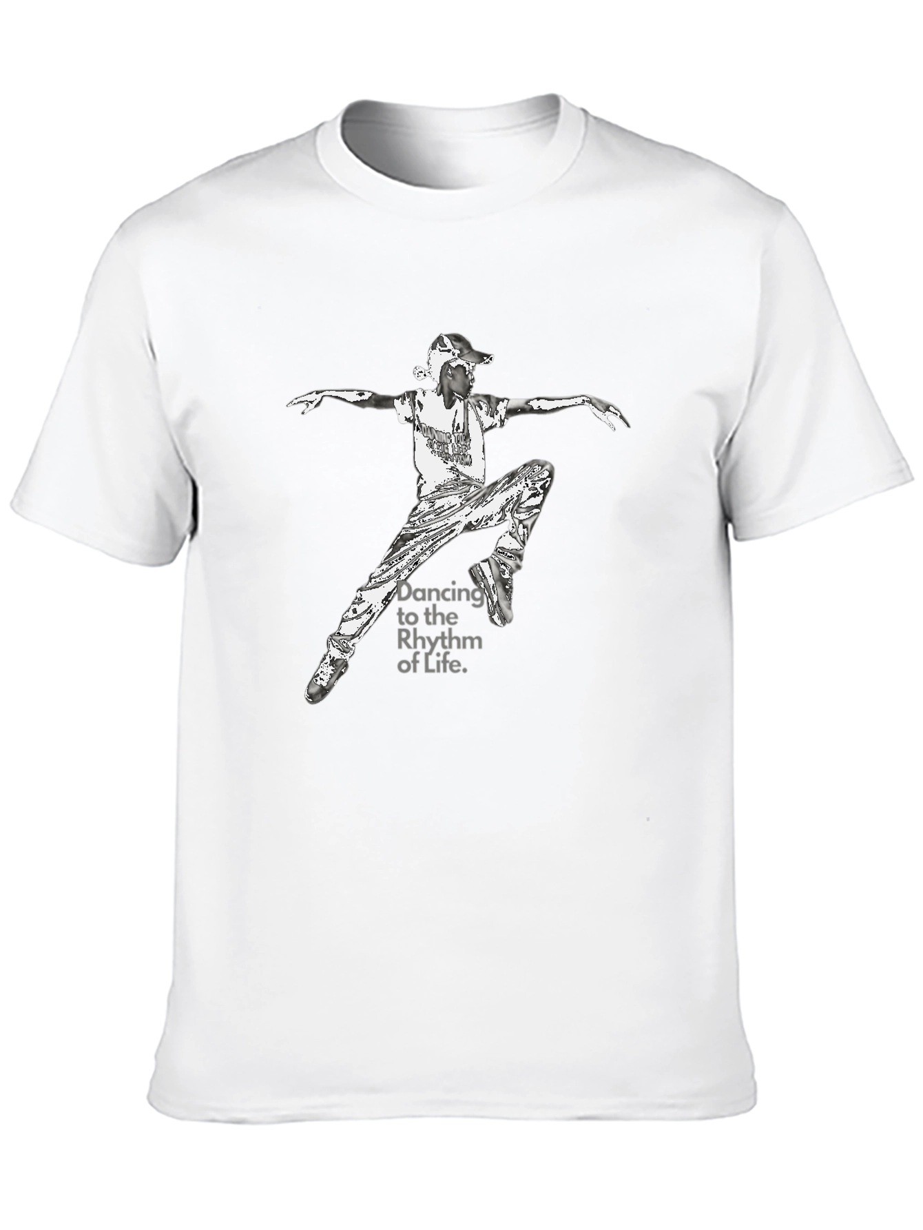 Dancing Rhythm Graphic Black Tee