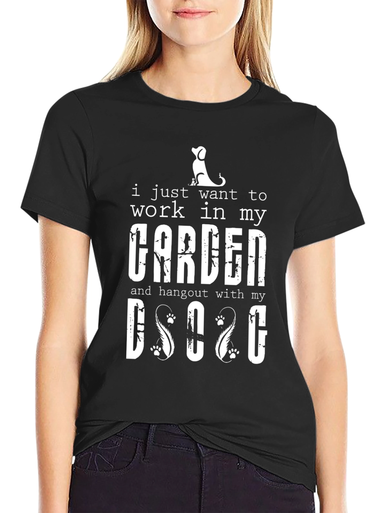 Dog Lover Garden T-Shirt - Black