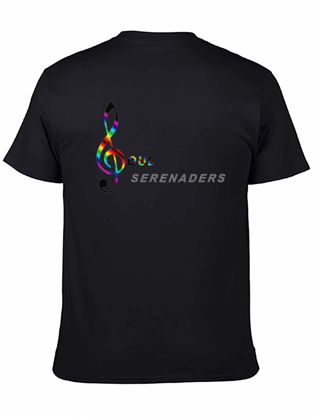 Soul Seranaders Rainbow Music Note Black T-Shirt