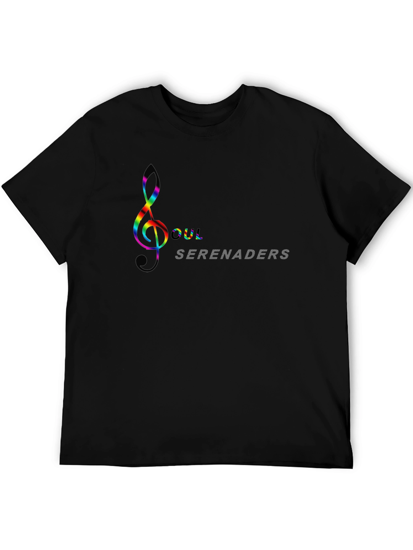 Soul Seranaders Rainbow Music Note Black T-Shirt
