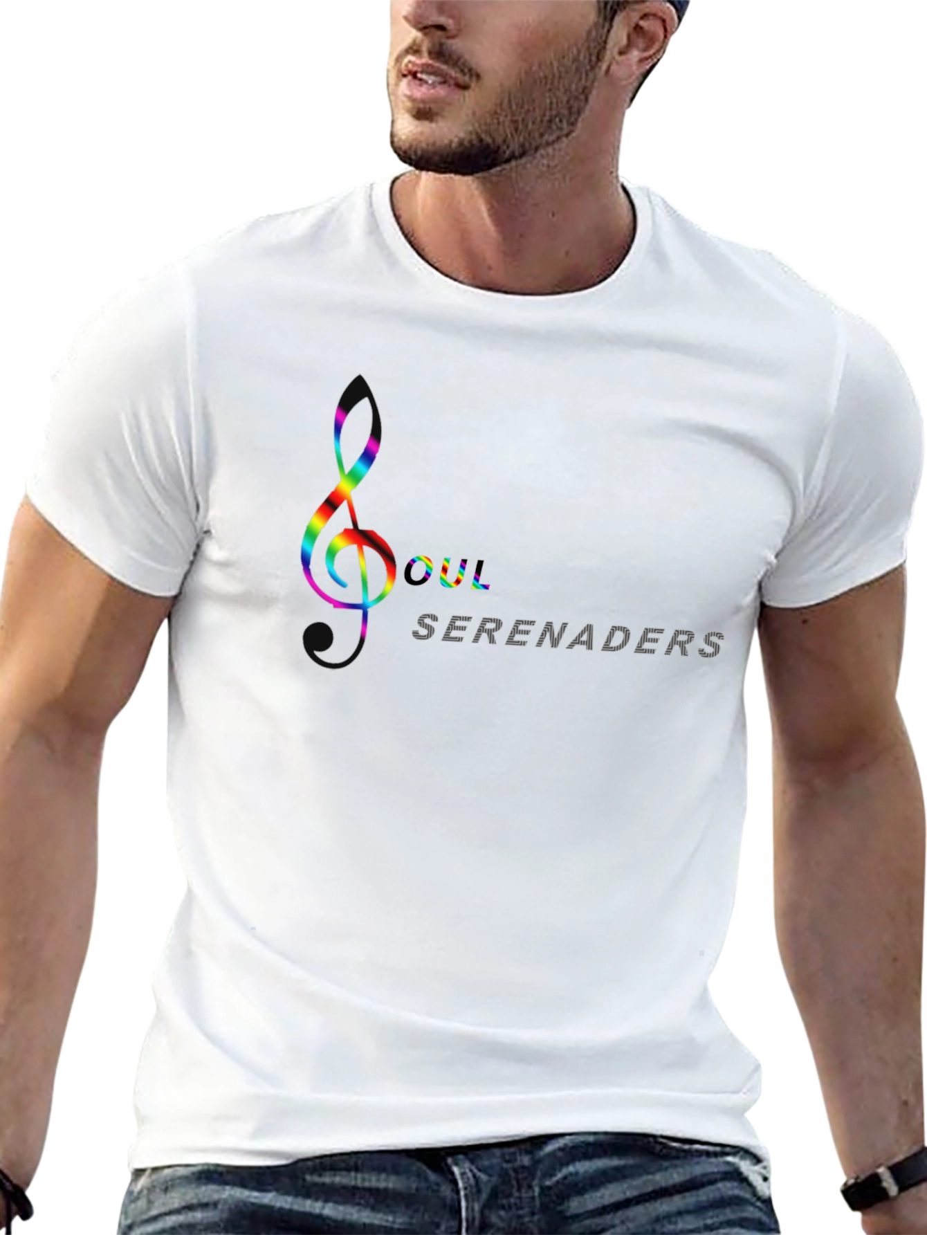 Soul Seranaders Rainbow Music Note Black T-Shirt