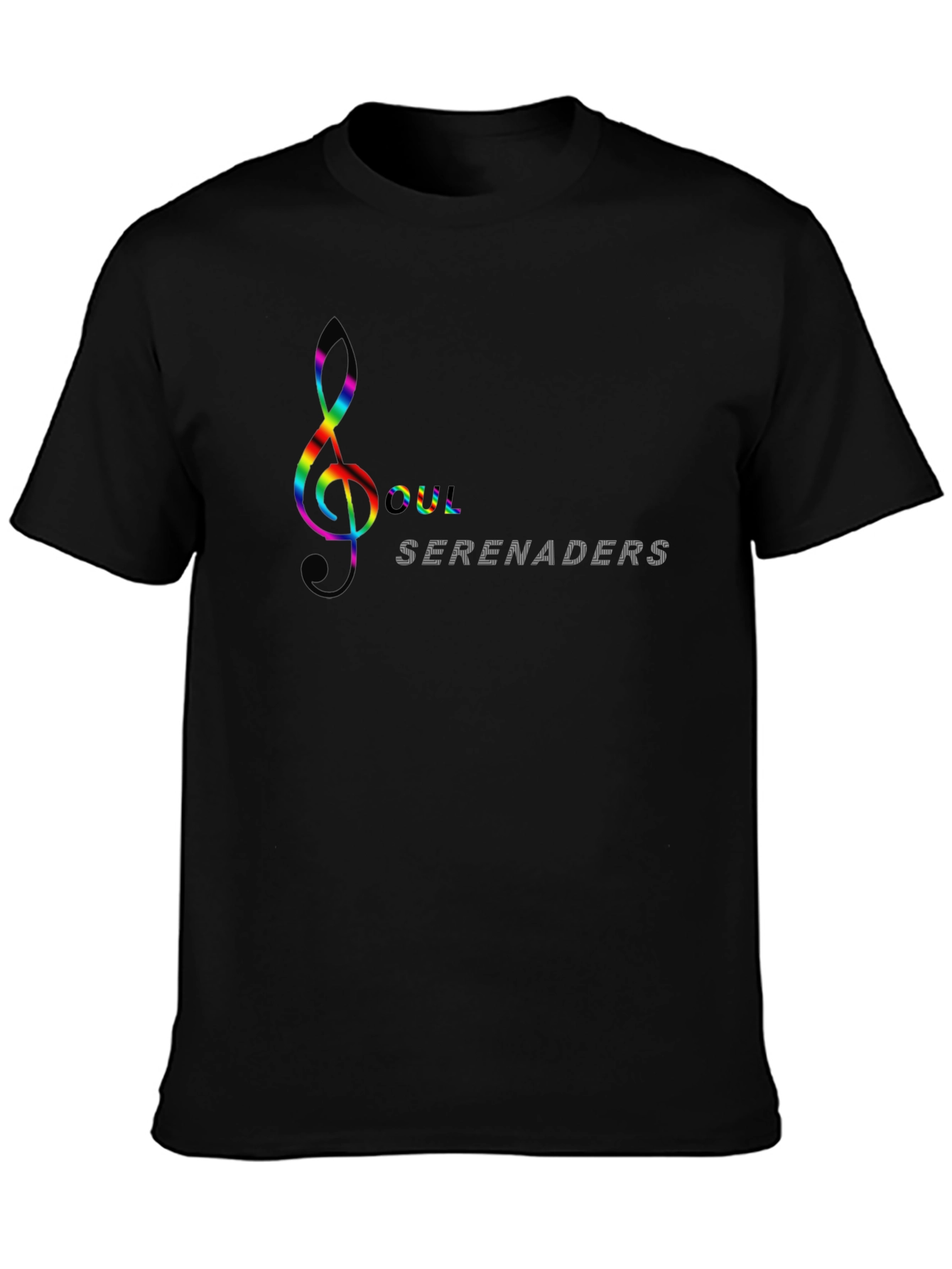 Soul Seranaders Rainbow Music Note Black T-Shirt