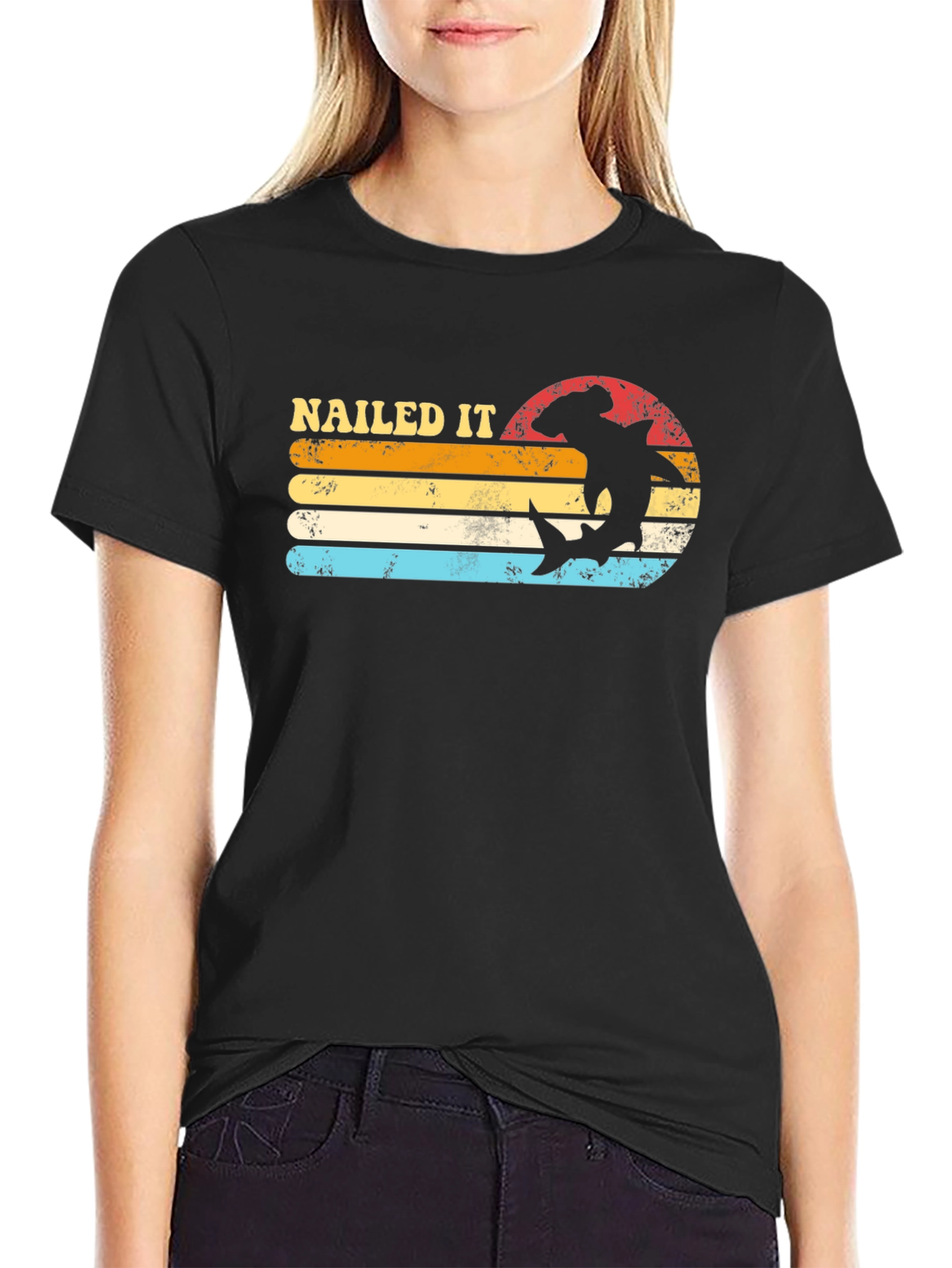 Nailed It Shark Retro T-Shirt