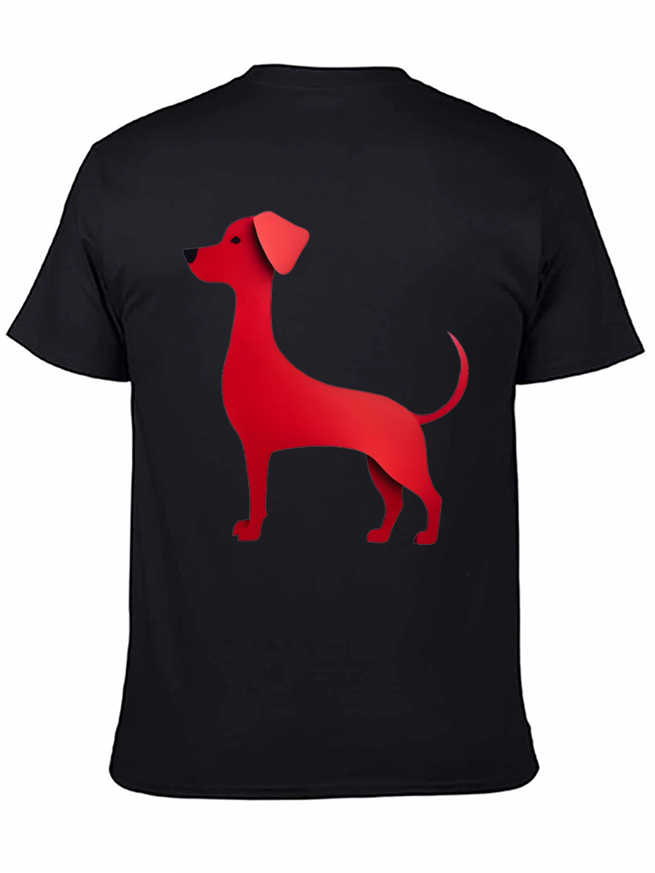 Red Dog Graphic Tee - Black Cotton Blend T-Shirt