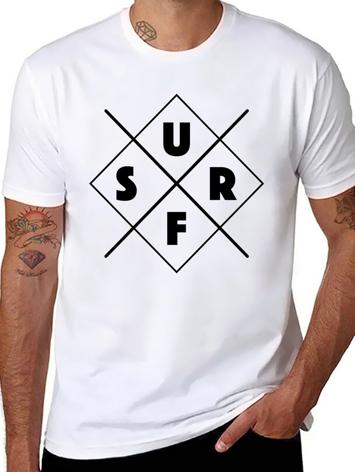 Surf Graphic Tee - Stylish Black Cotton T-Shirt