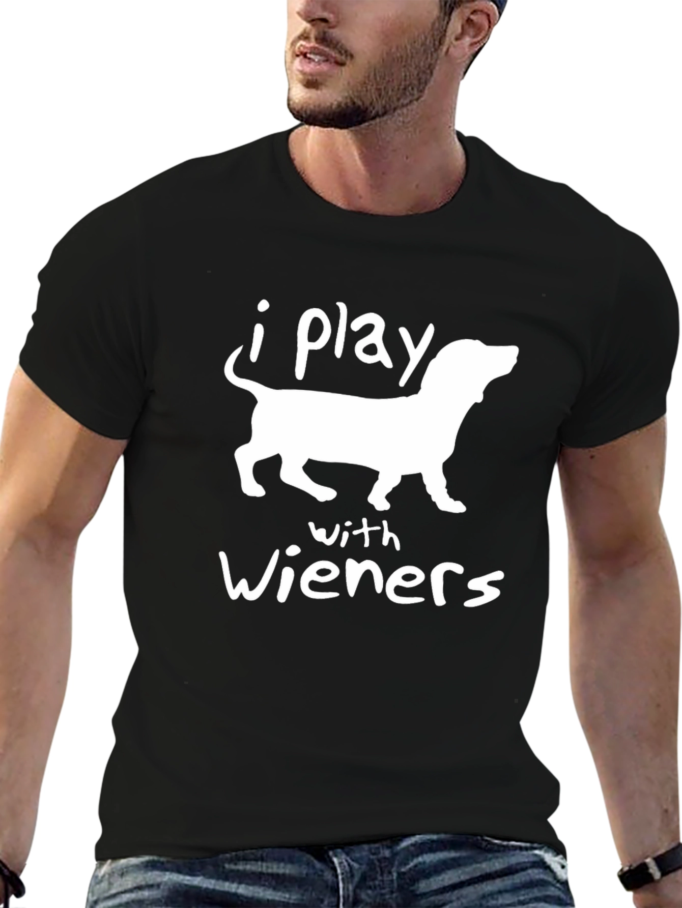 Funny Dachshund I Play With Wieners Graphic Tee