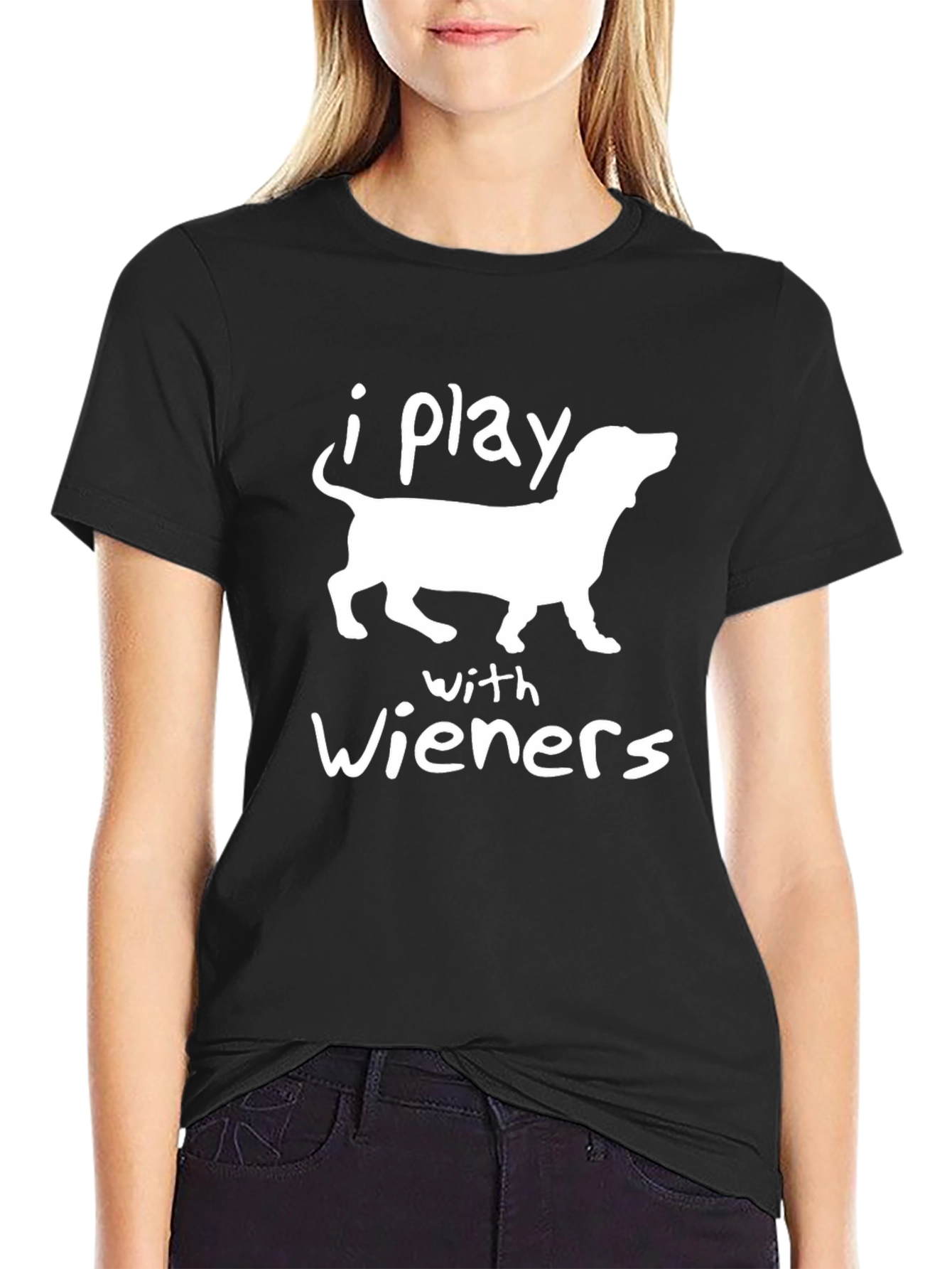 Funny Dachshund I Play With Wieners Graphic Tee