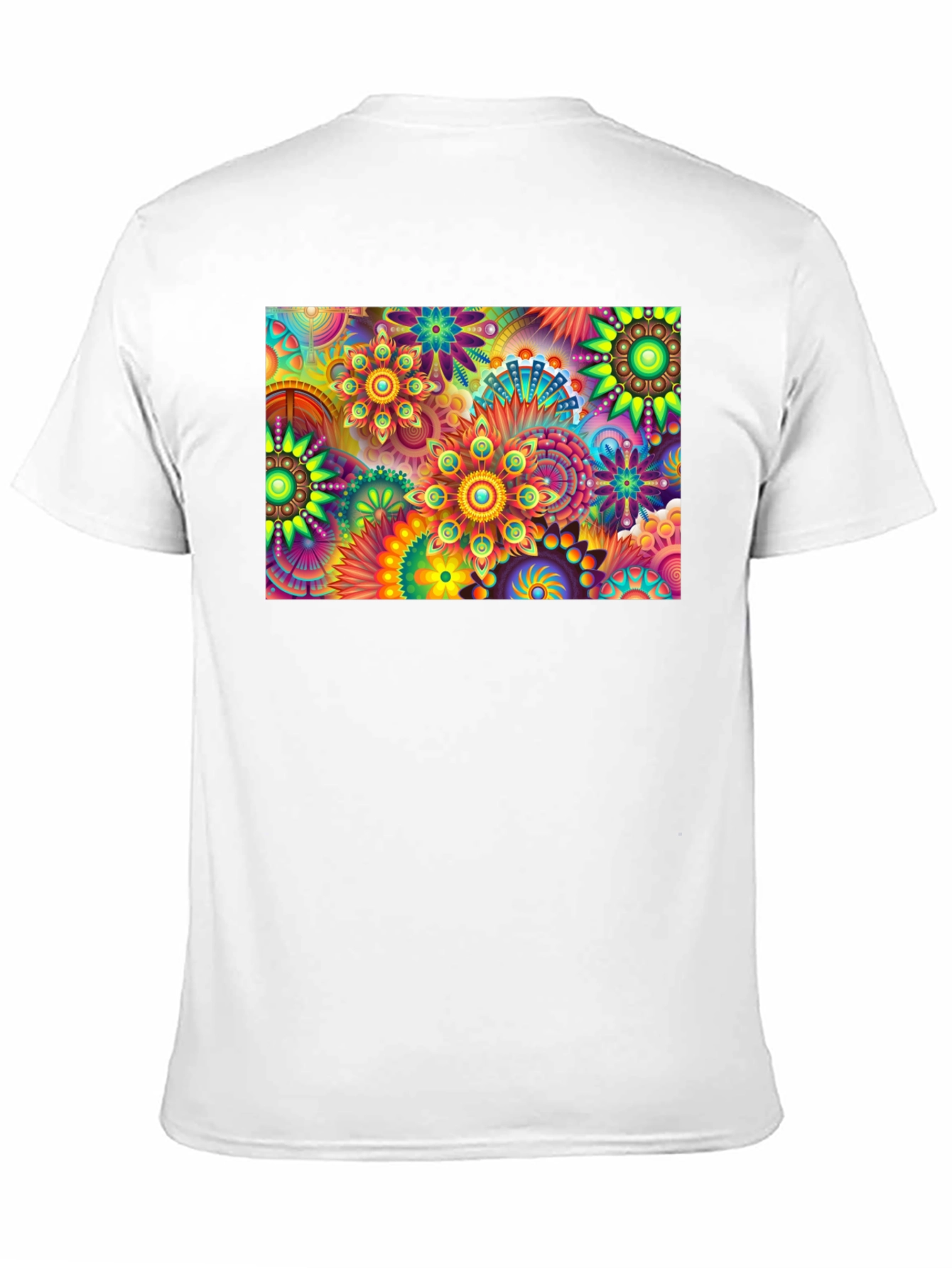 Vibrant Floral Print Black T-Shirt