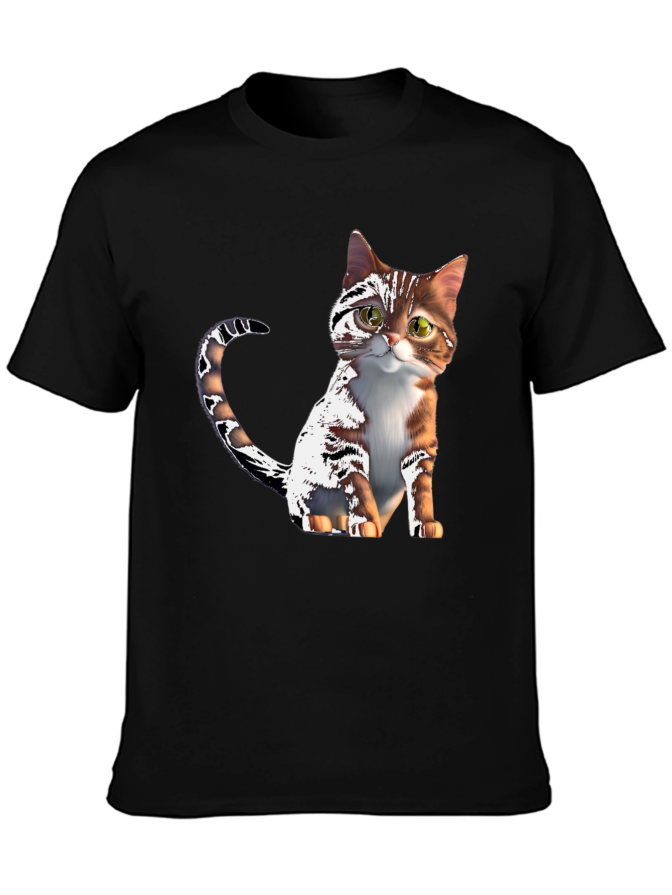 Cute Cartoon Cat Graphic T-Shirt
