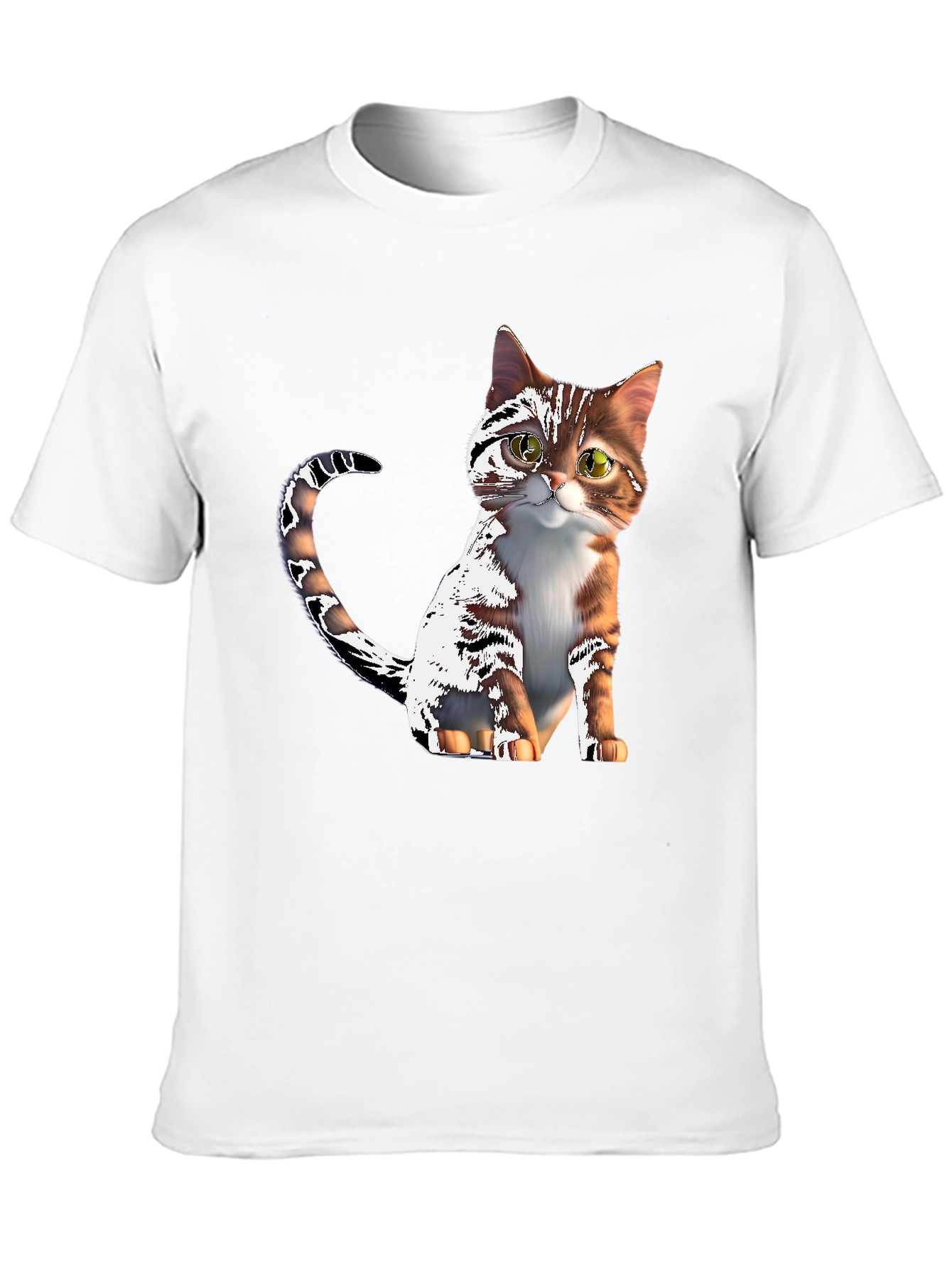 Cute Cartoon Cat Graphic T-Shirt