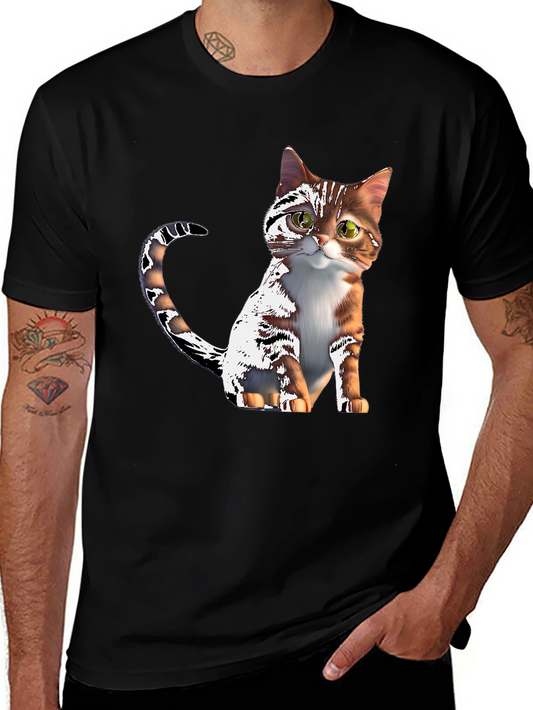Cute Cartoon Cat Graphic T-Shirt