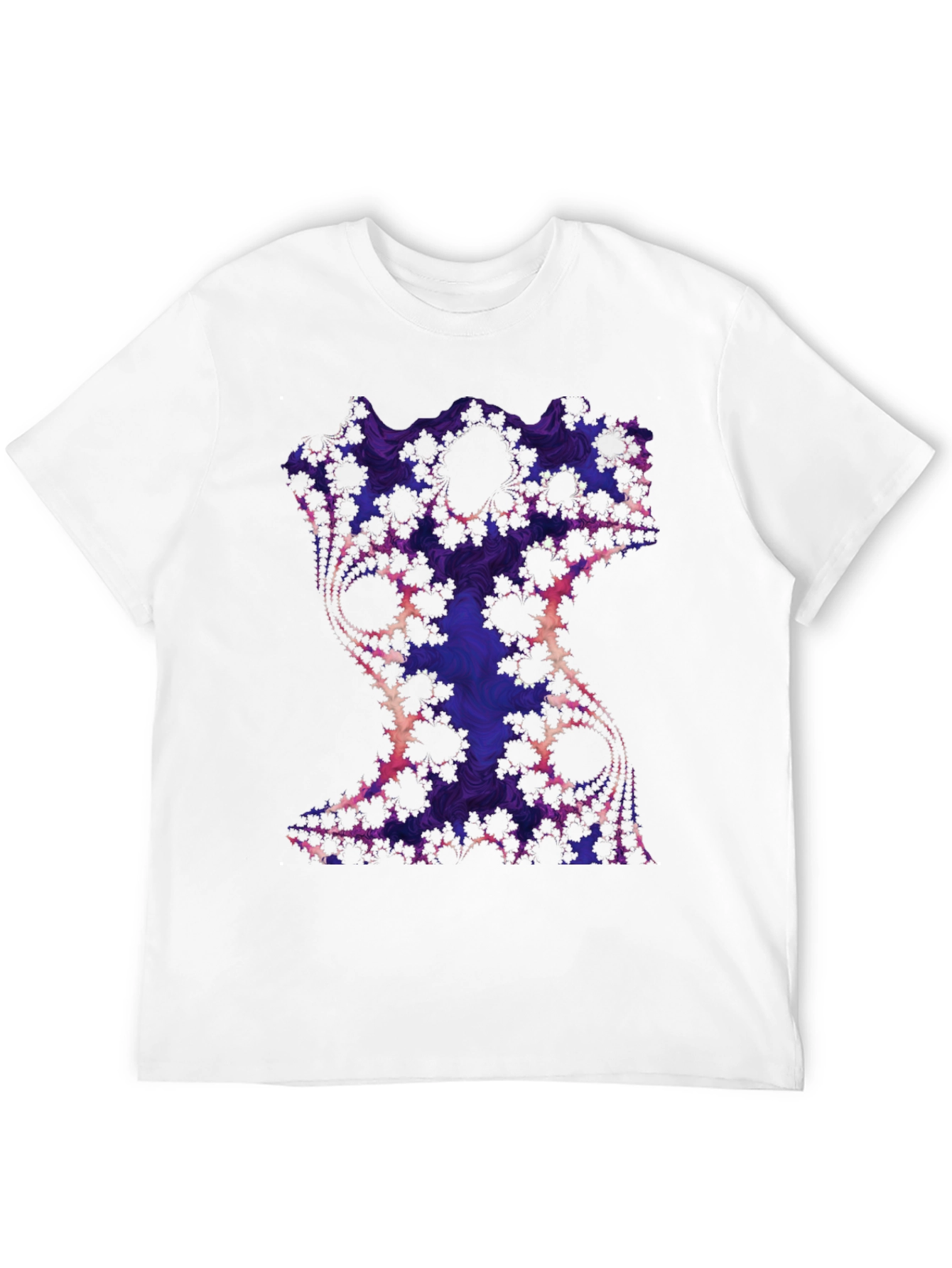 Fractal Art Graphic Tee - Black Cotton Blend