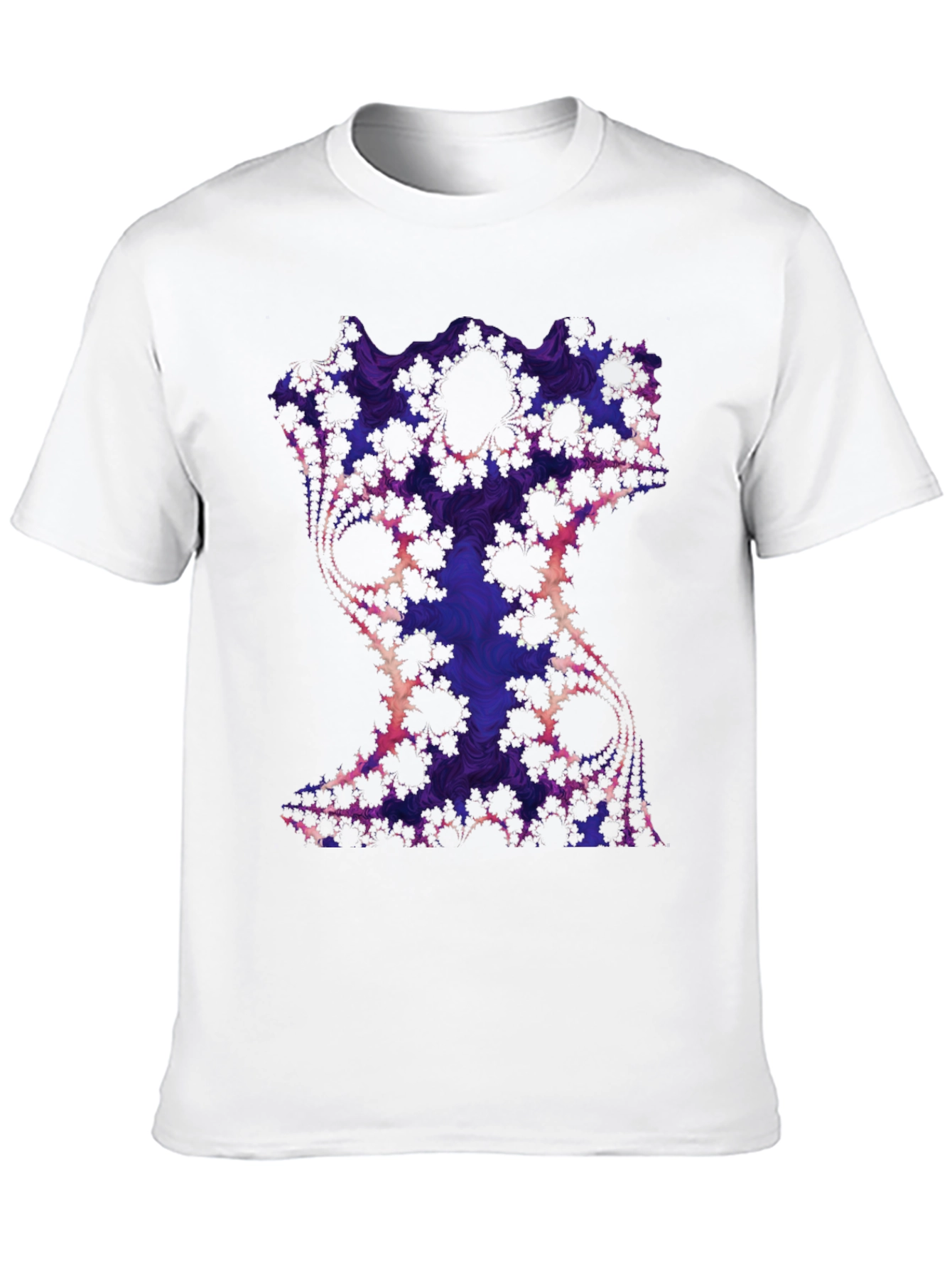 Fractal Art Graphic Tee - Black Cotton Blend