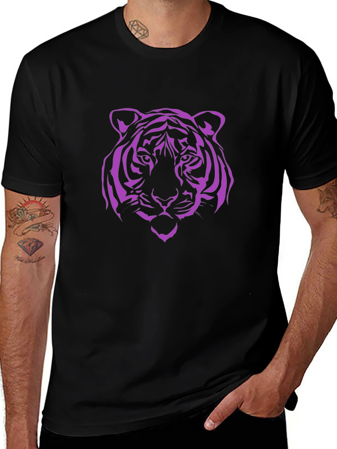 Cool Tiger Graphic Tee - Black