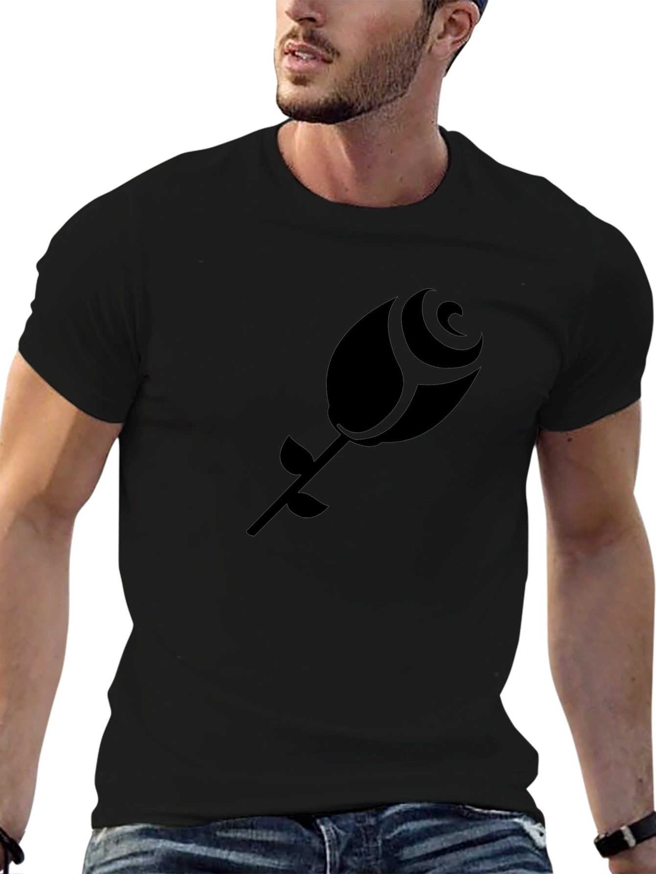 Black Rose Graphic Tee - Modern Style Soft Fabric
