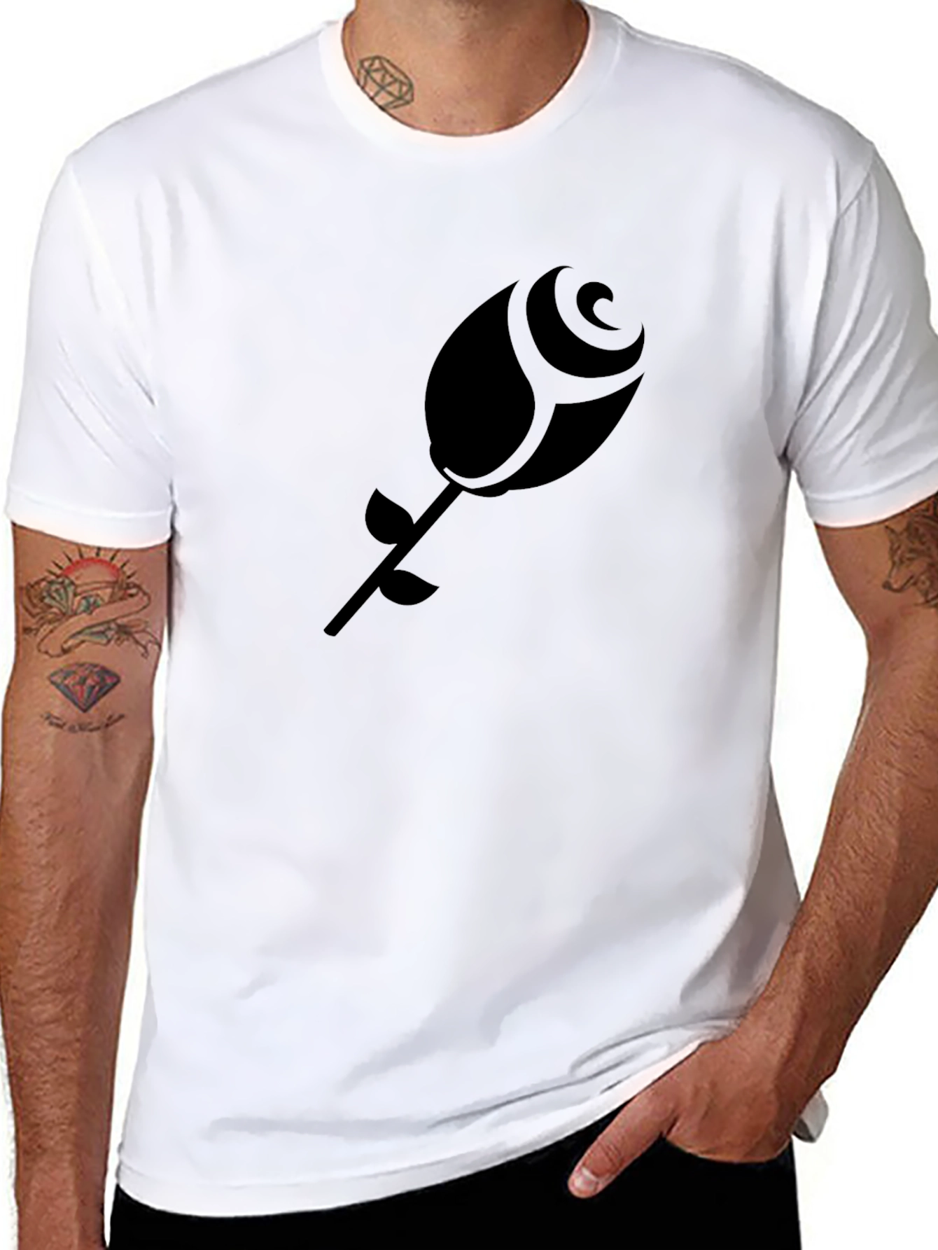 Black Rose Graphic Tee - Modern Style Soft Fabric