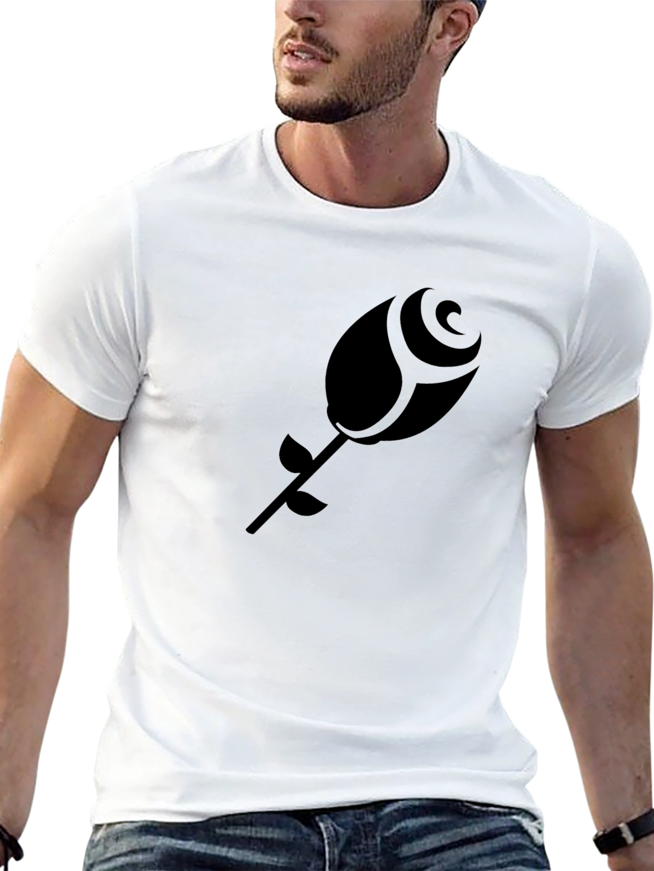 Black Rose Graphic Tee - Modern Style Soft Fabric
