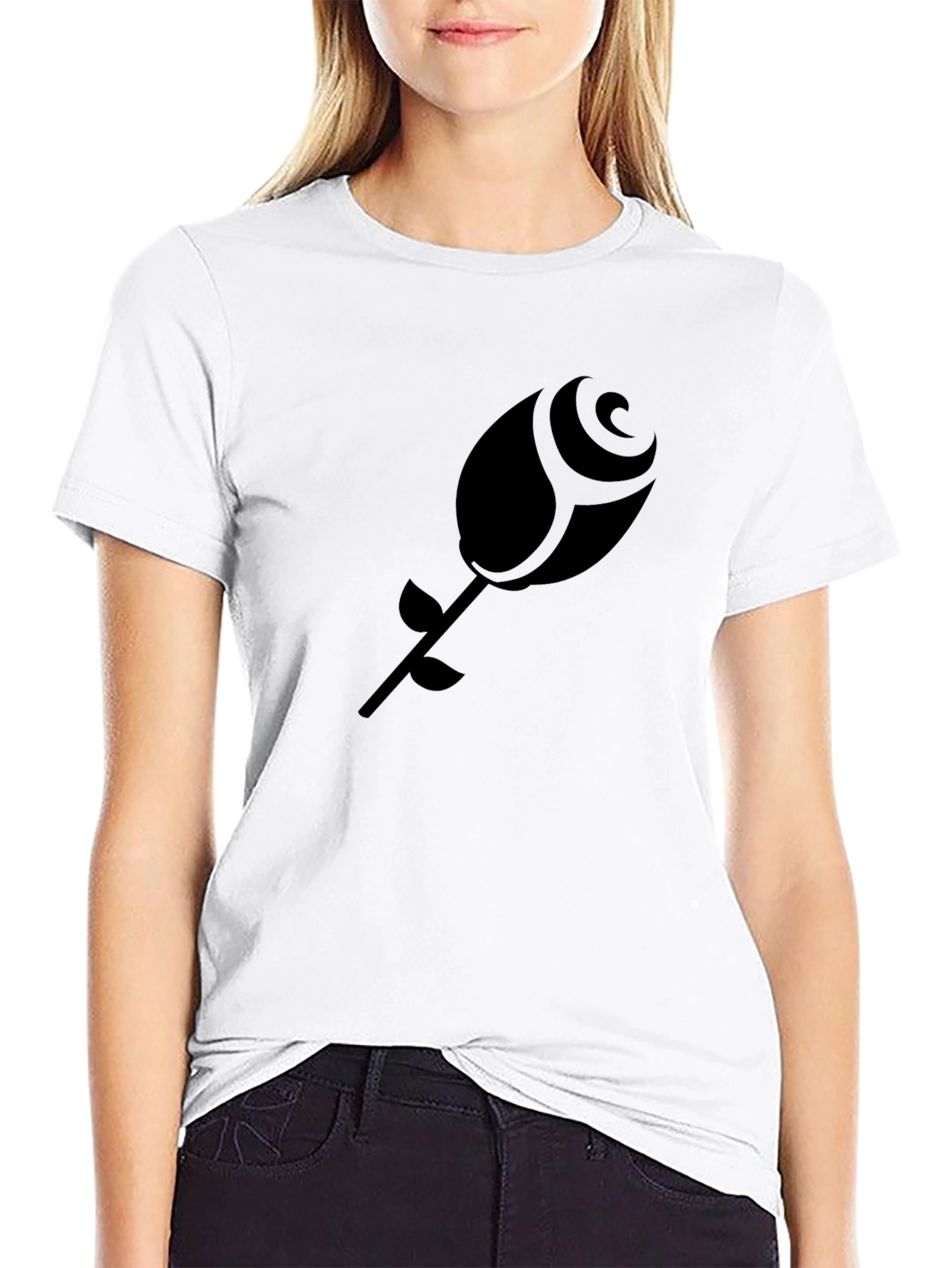 Black Rose Graphic Tee - Modern Style Soft Fabric