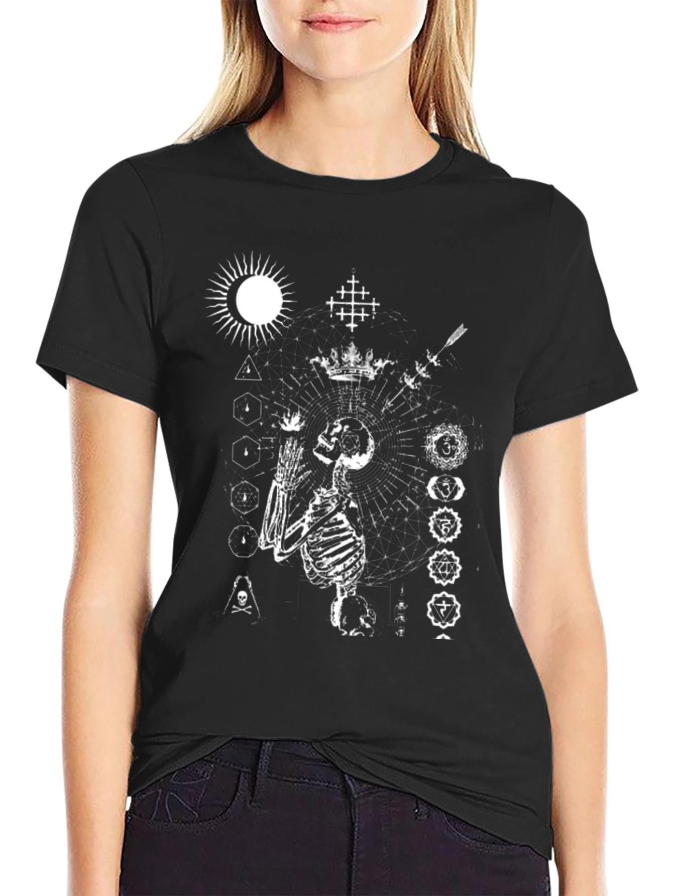 Occult Skeleton Graphic Tee - Black