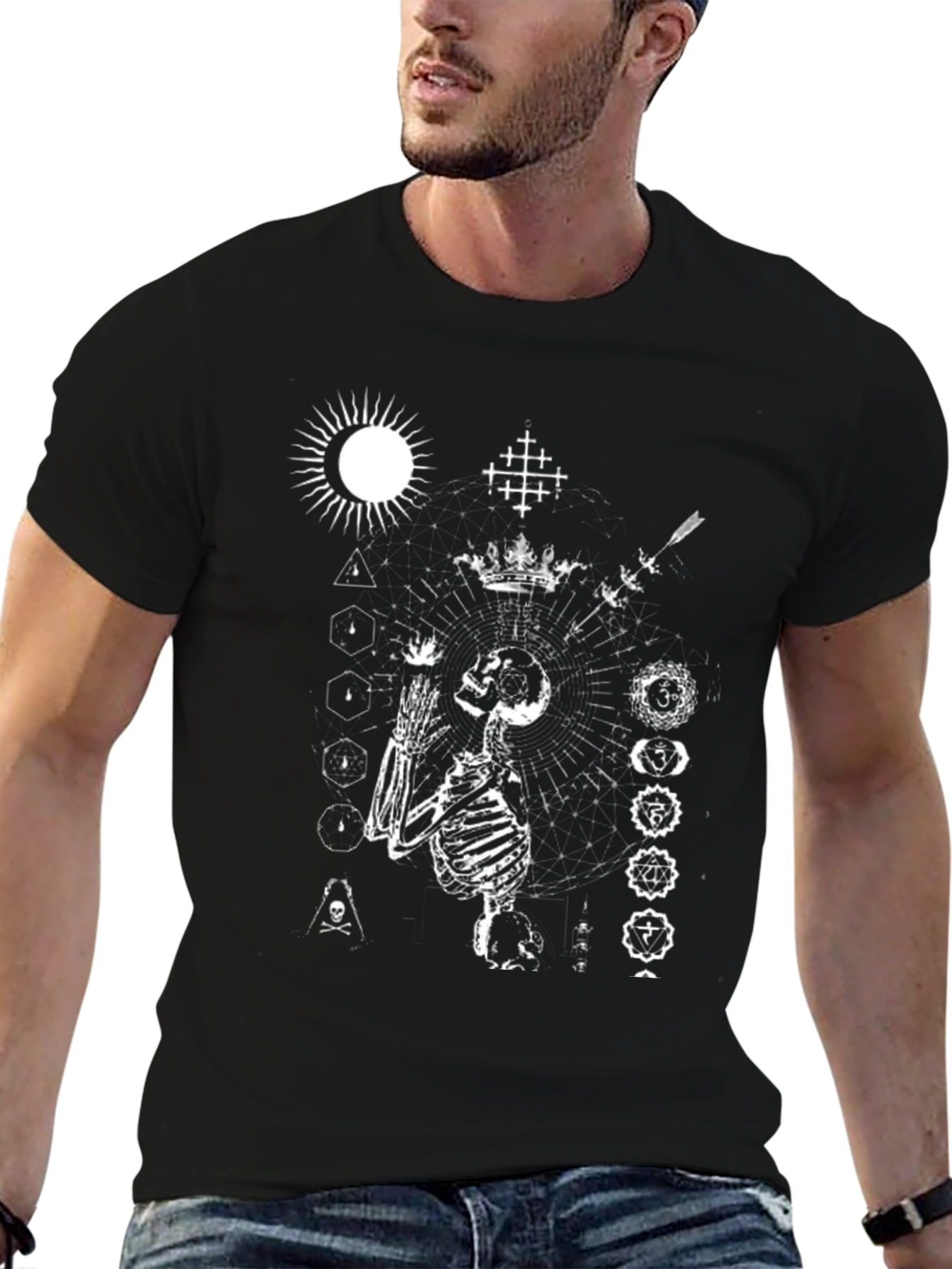 Occult Skeleton Graphic Tee - Black