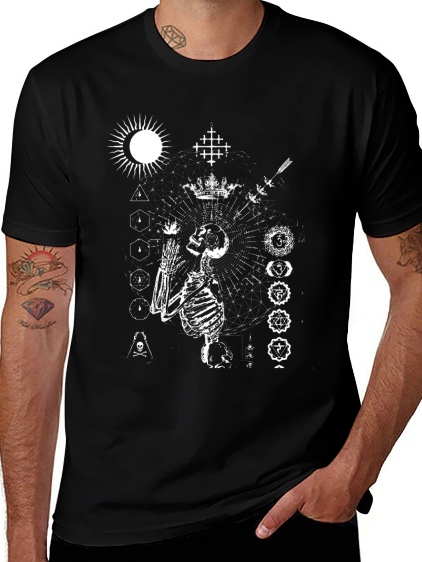 Occult Skeleton Graphic Tee - Black
