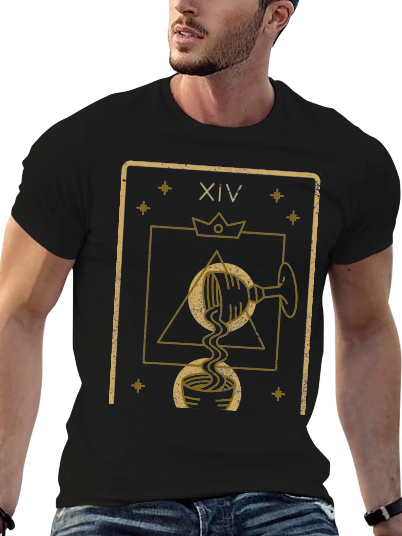 Tarot XIV Temperance Black T-Shirt