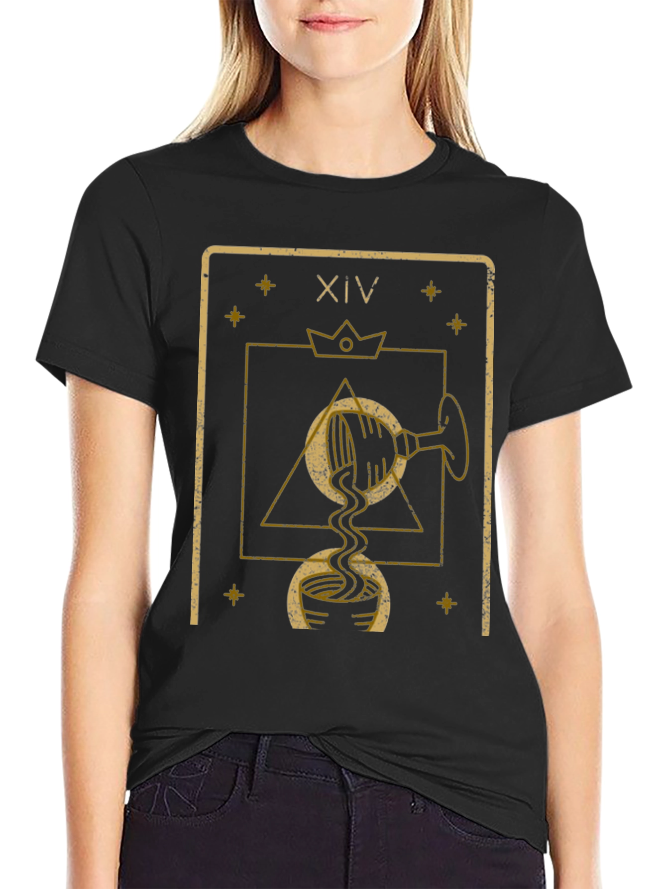 Tarot XIV Temperance Black T-Shirt