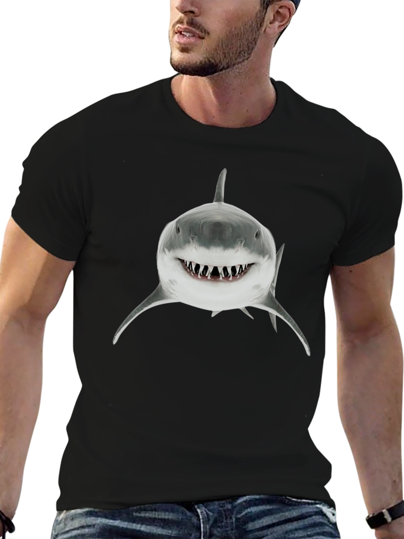 Shark Graphic Tee - Bold Black T-Shirt