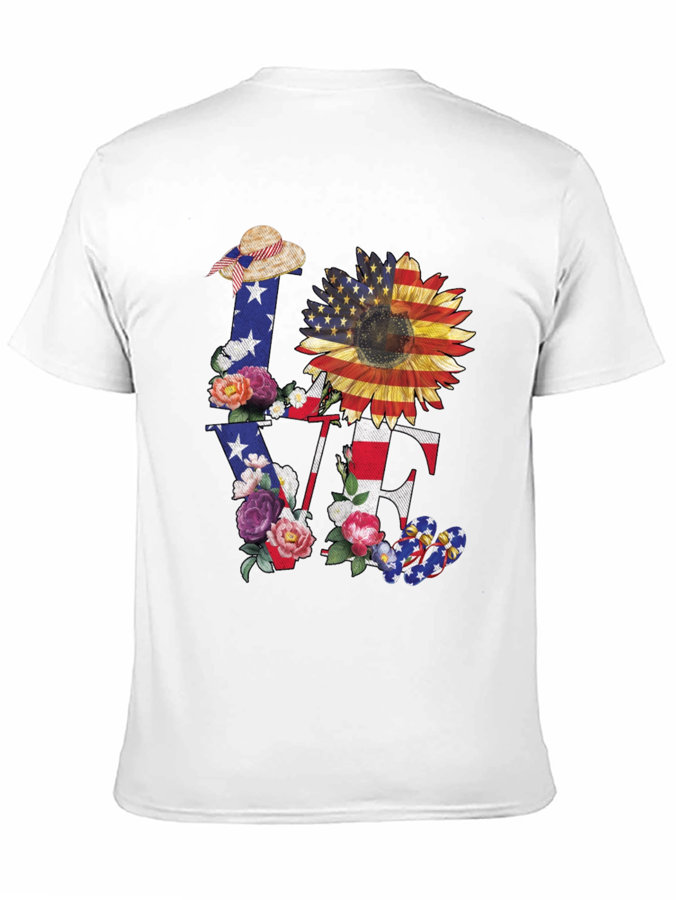 Patriotic Sunflower LOVE Graphic Tee