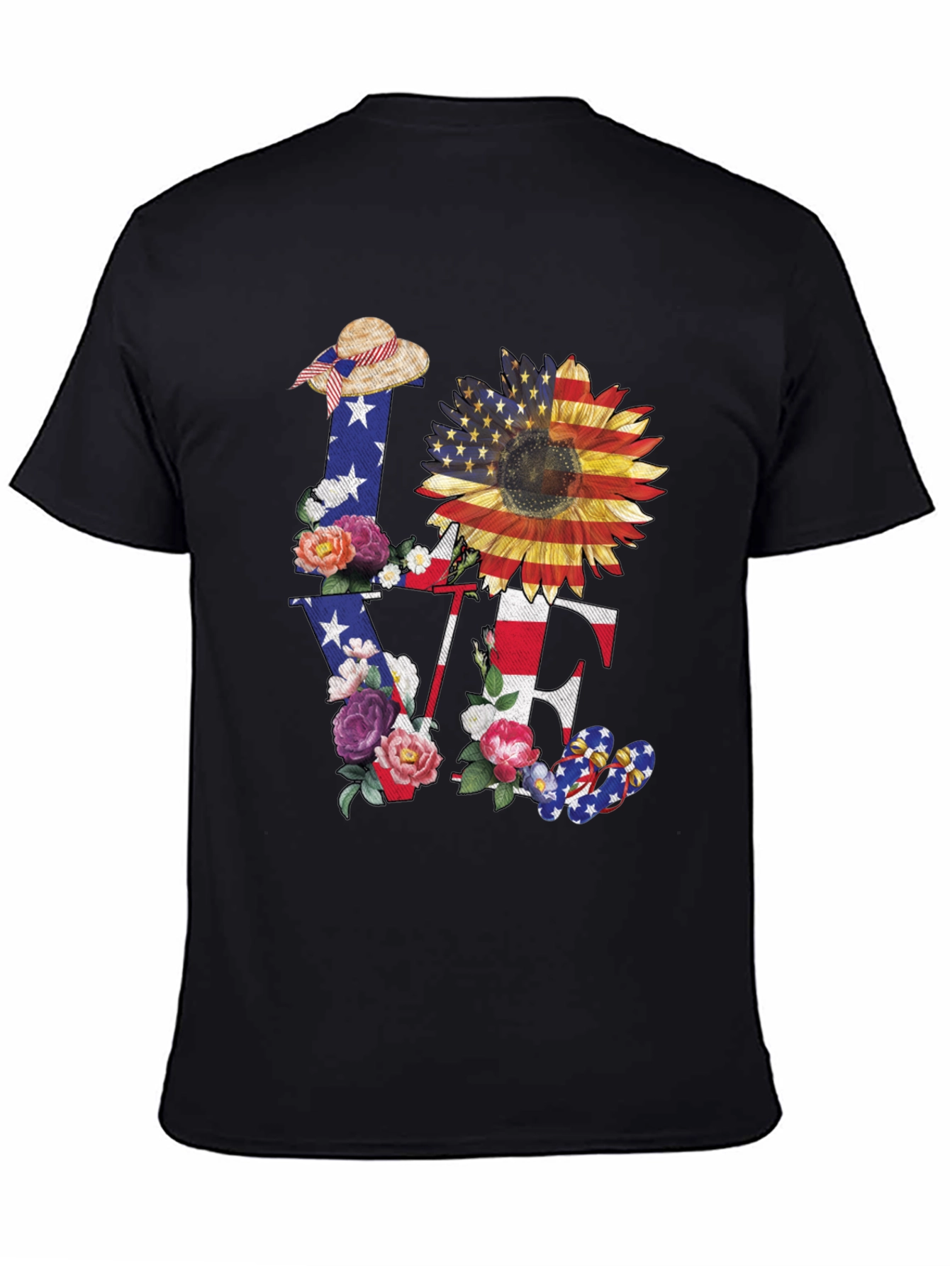 Patriotic Sunflower LOVE Graphic Tee