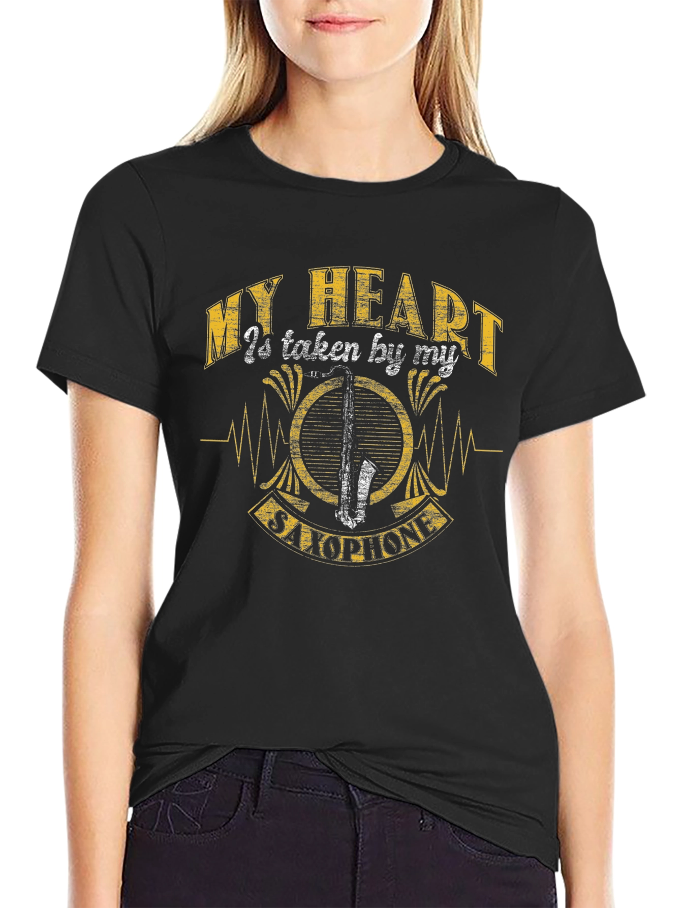 My Heart Saxophone Graphic Tee