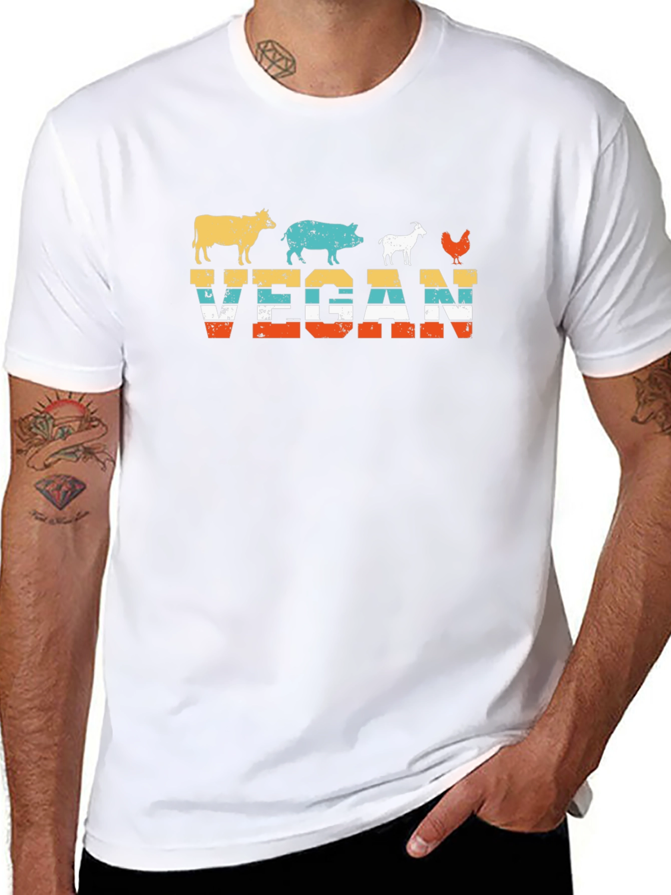 Vegan Retro Animal T-Shirt