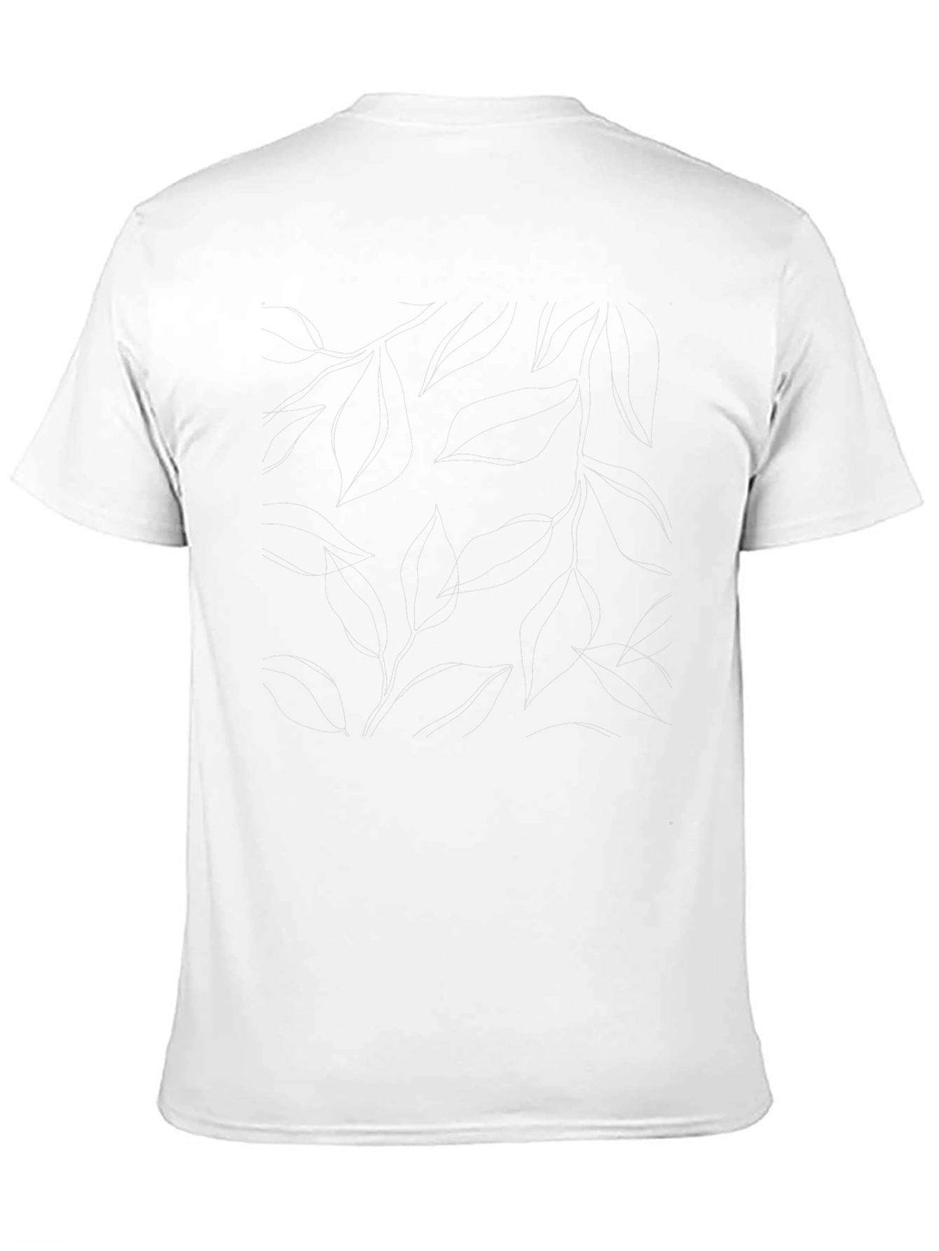 Elegant Black Leaf Print Crew Neck T-Shirt