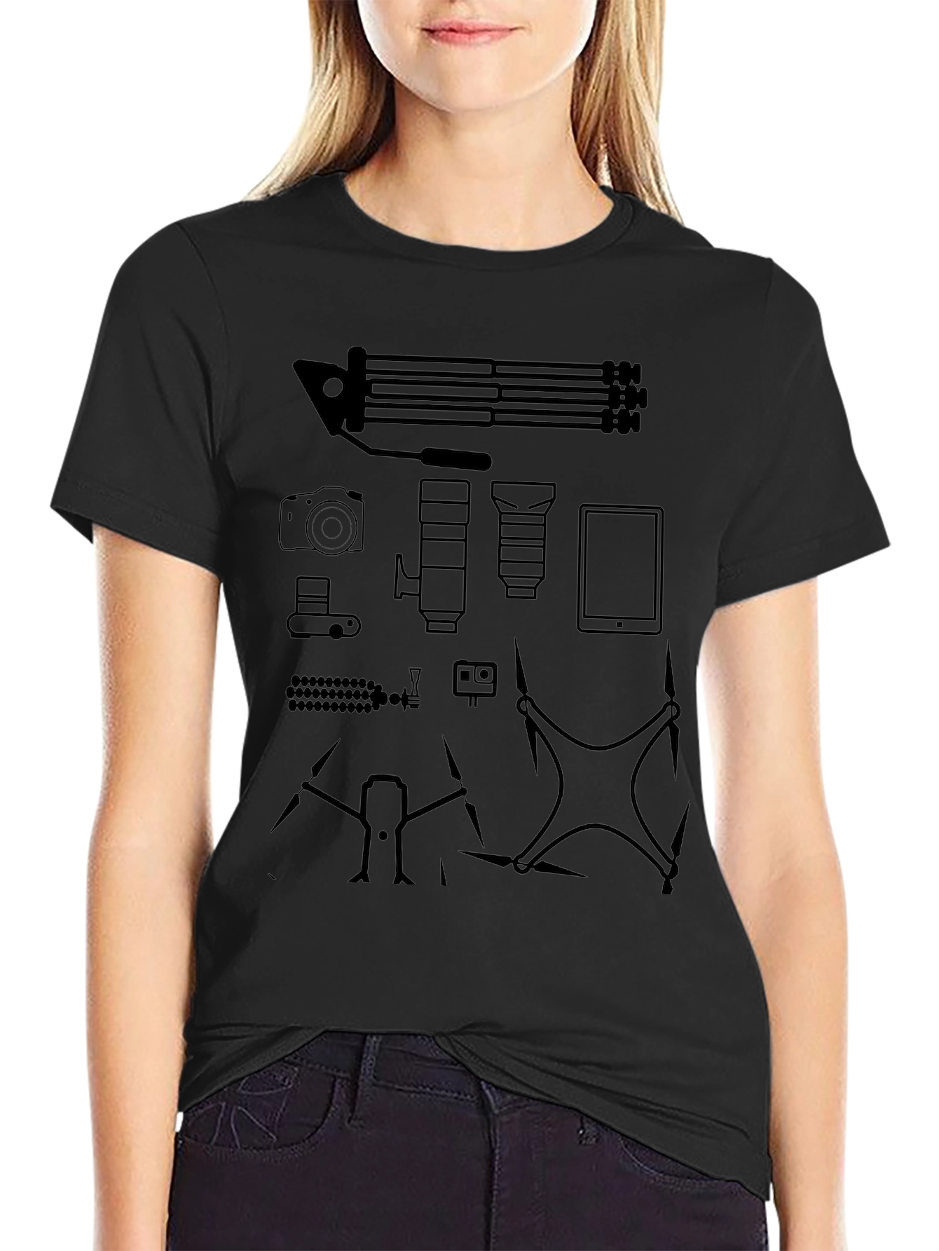 Photography Gear Black T-Shirt