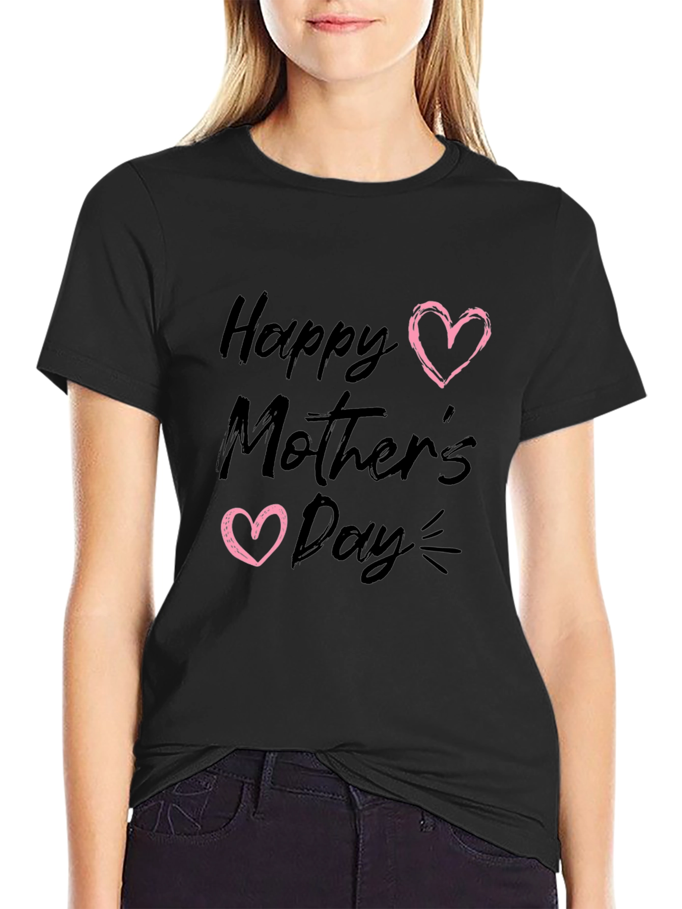 Happy Mothers Day Black T-Shirt