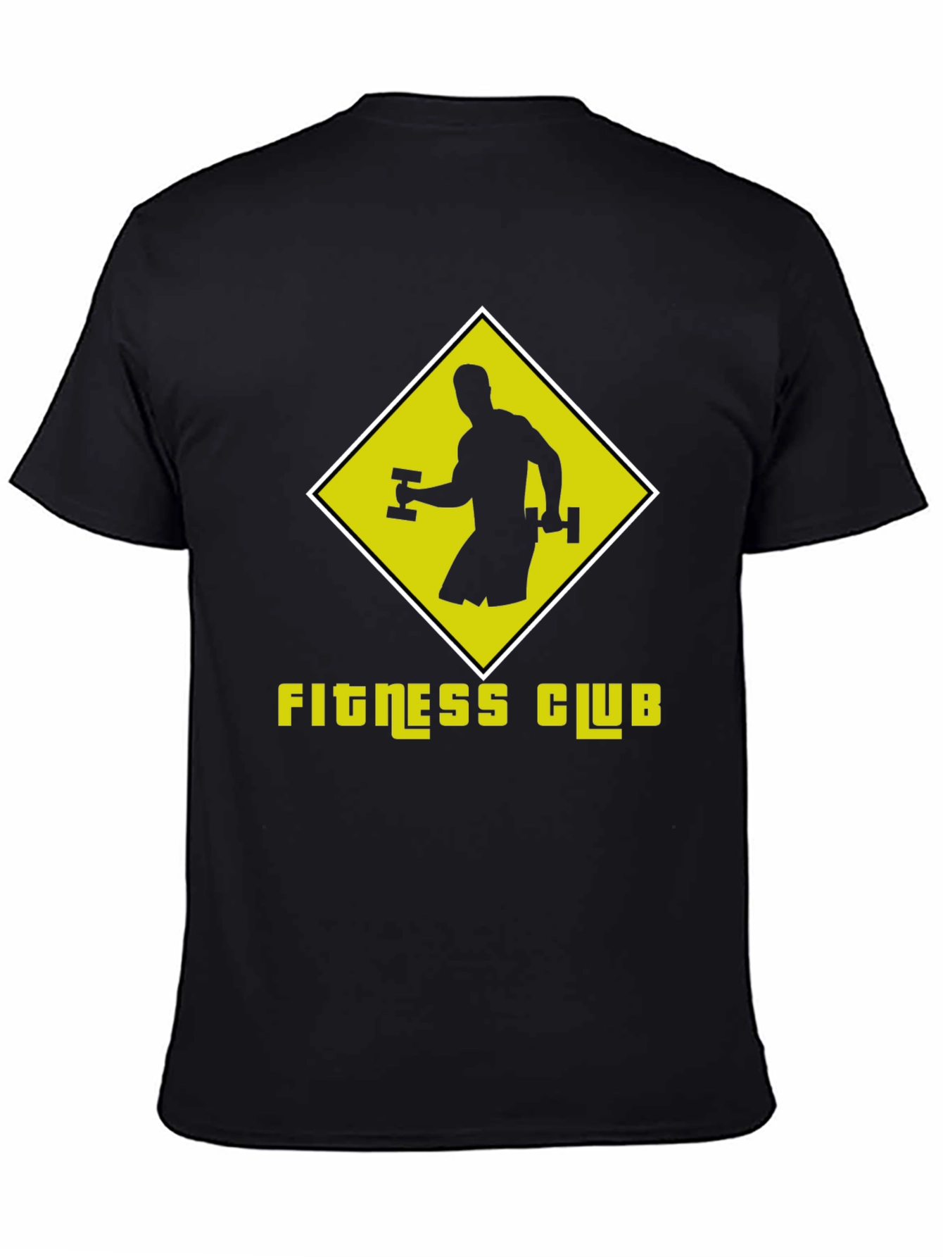 Fitness Club Graphic Tee - Black Cotton T-Shirt