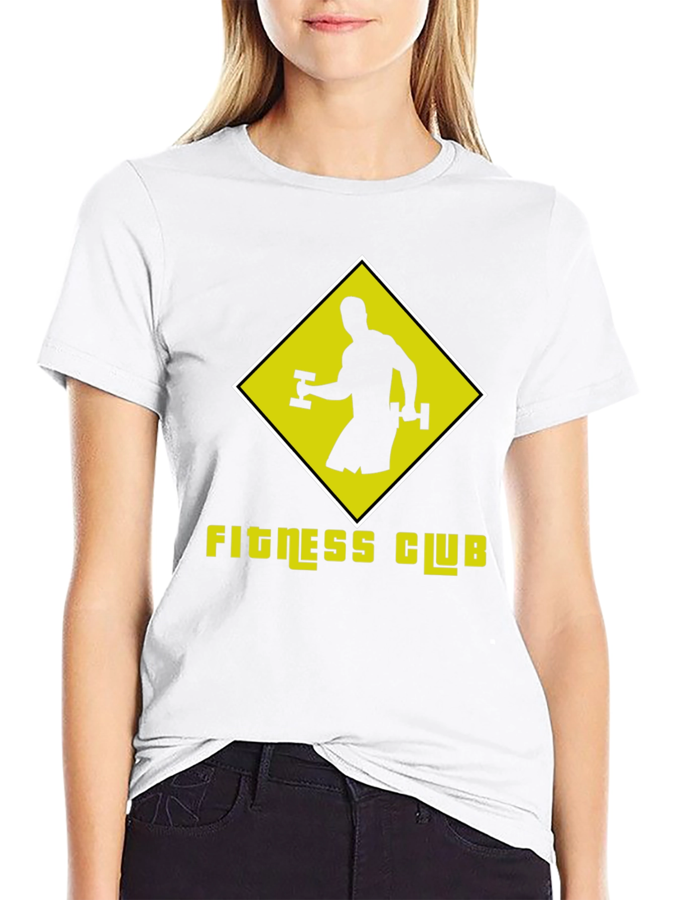 Fitness Club Graphic Tee - Black Cotton T-Shirt