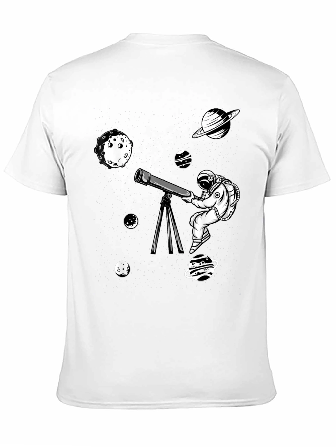 Astronaut Telescope Graphic Tee - Space Exploration