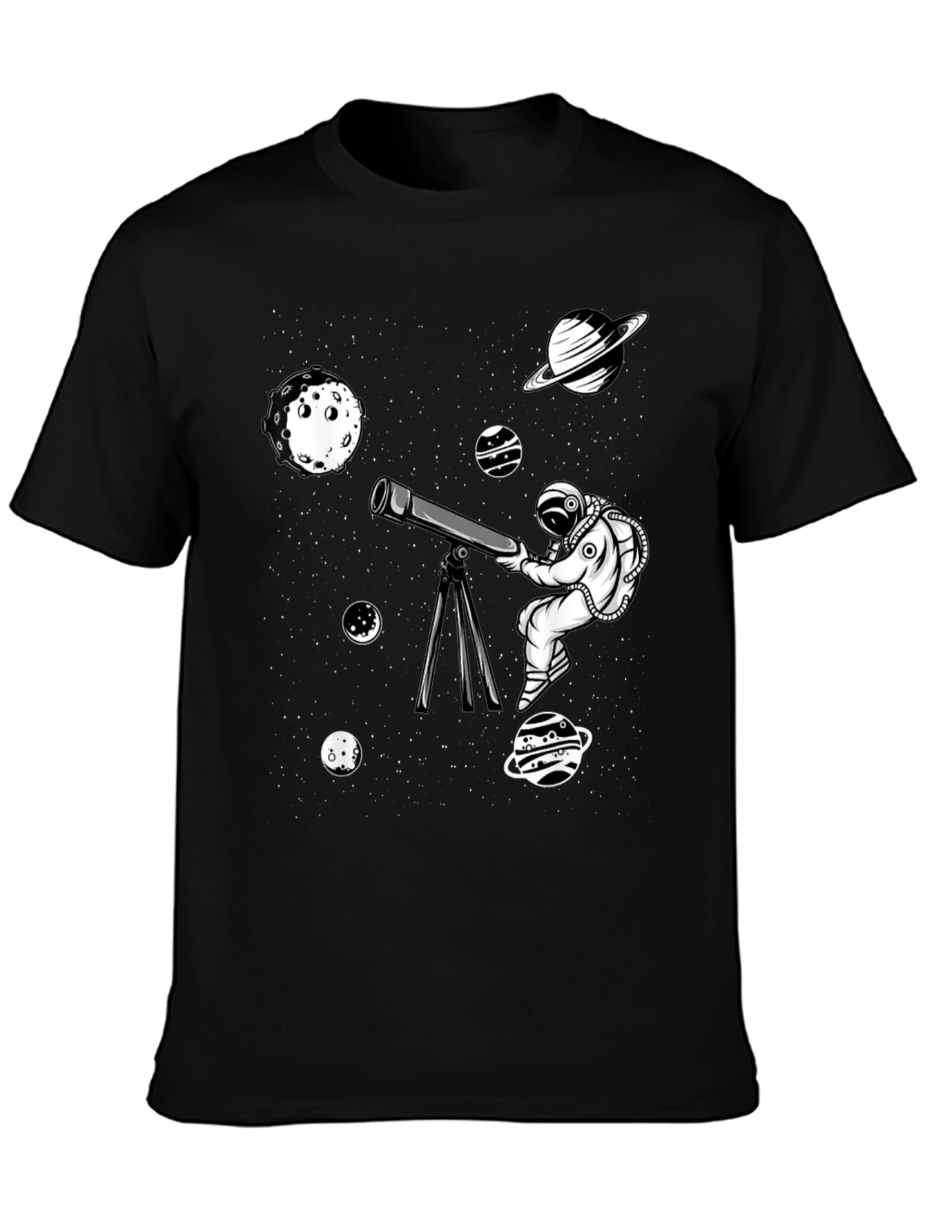 Astronaut Telescope Graphic Tee - Space Exploration