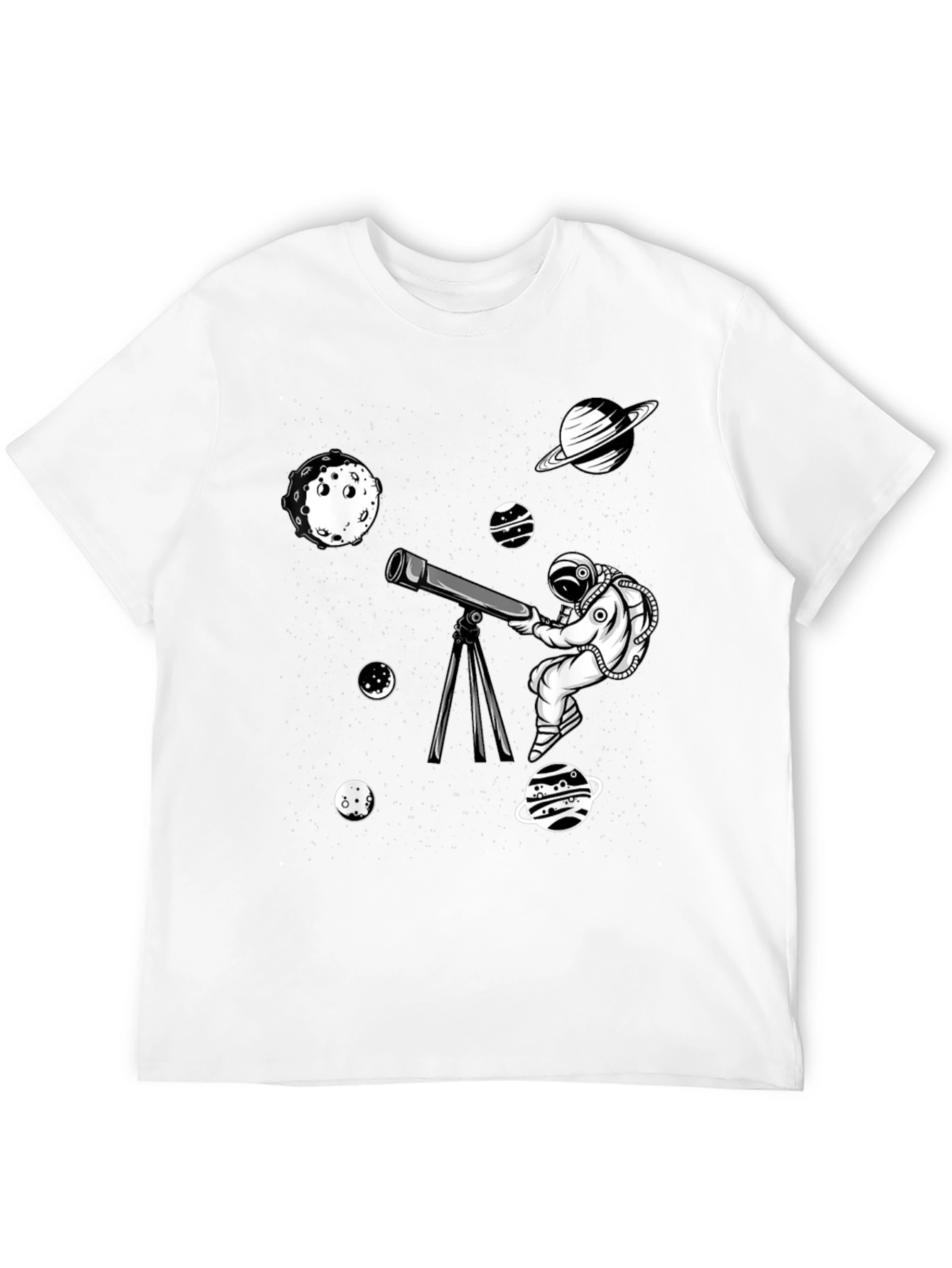 Astronaut Telescope Graphic Tee - Space Exploration