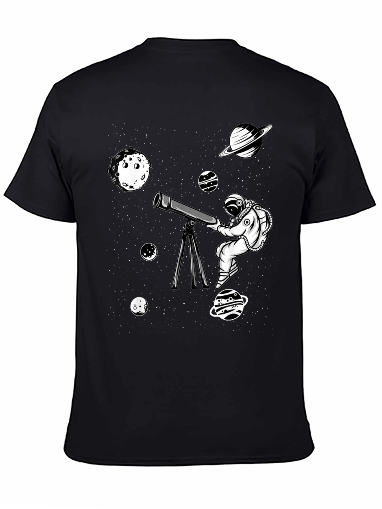 Astronaut Telescope Graphic Tee - Space Exploration