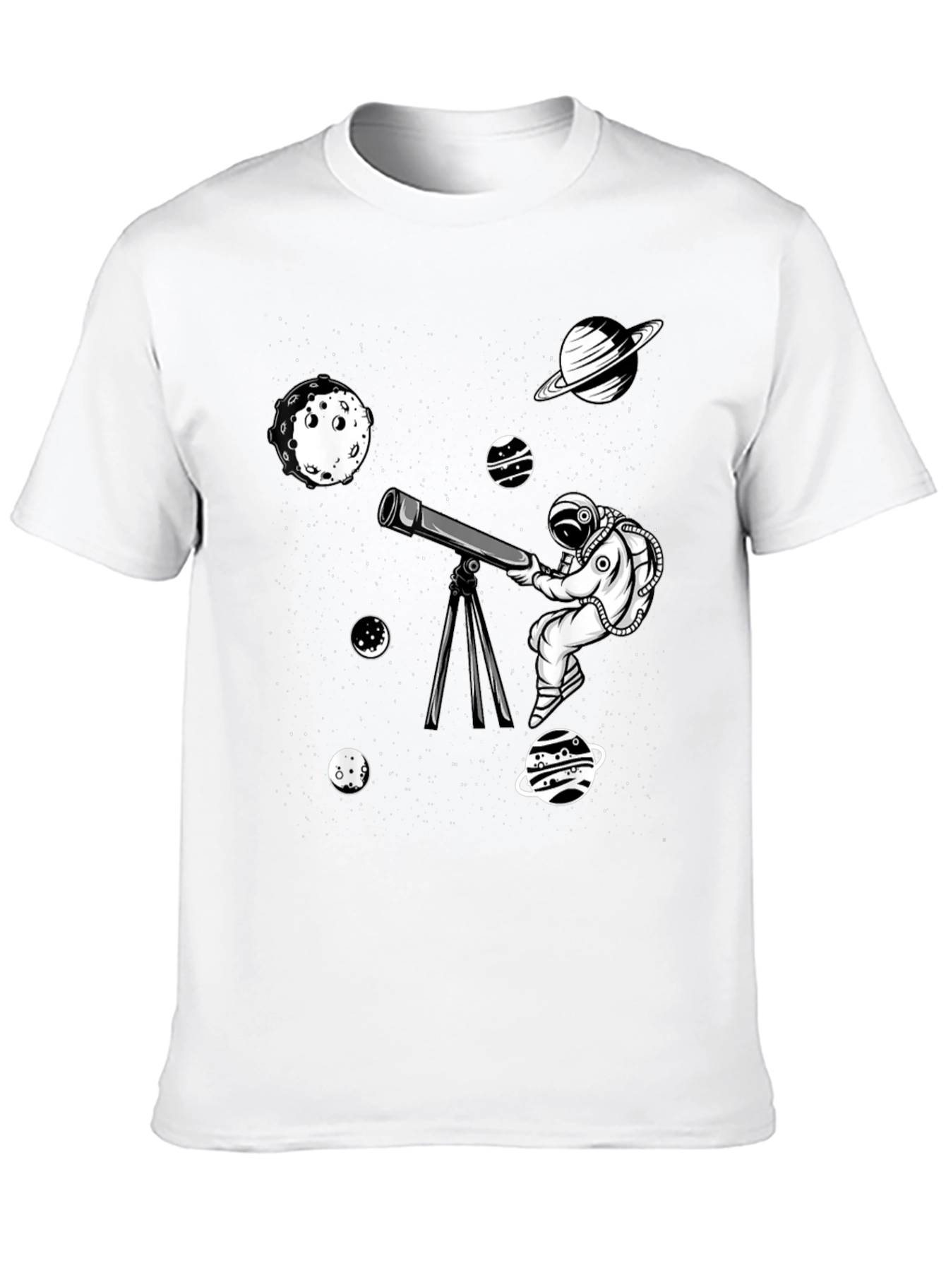 Astronaut Telescope Graphic Tee - Space Exploration