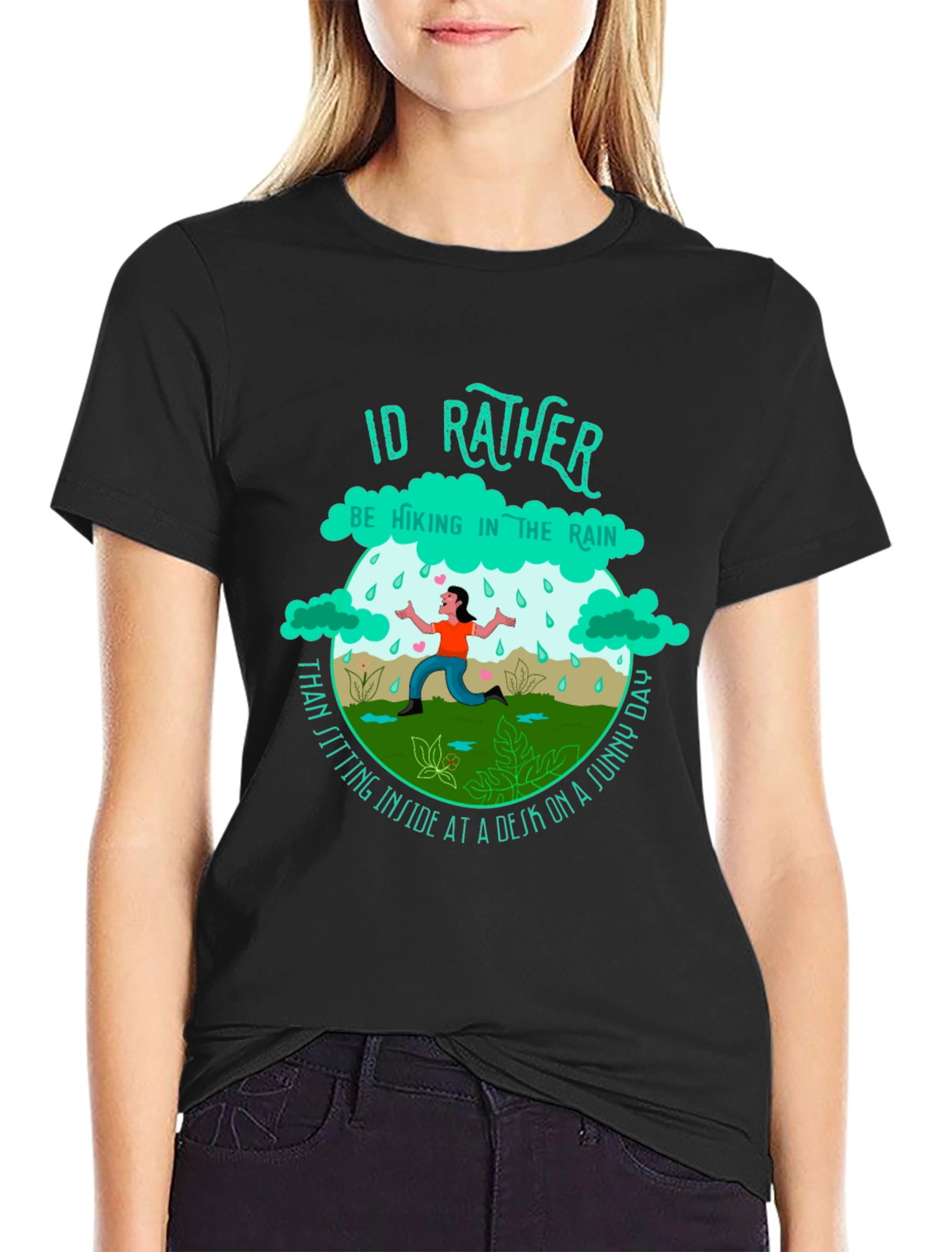 Hiking In The Rain T-Shirt - Outdoor Adventure