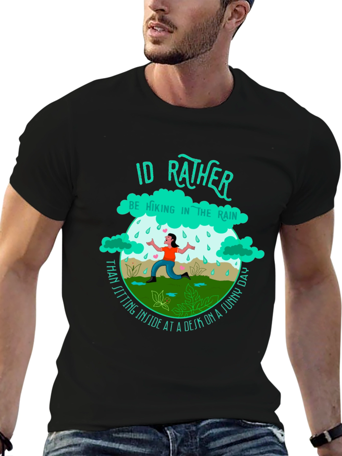 Hiking In The Rain T-Shirt - Outdoor Adventure
