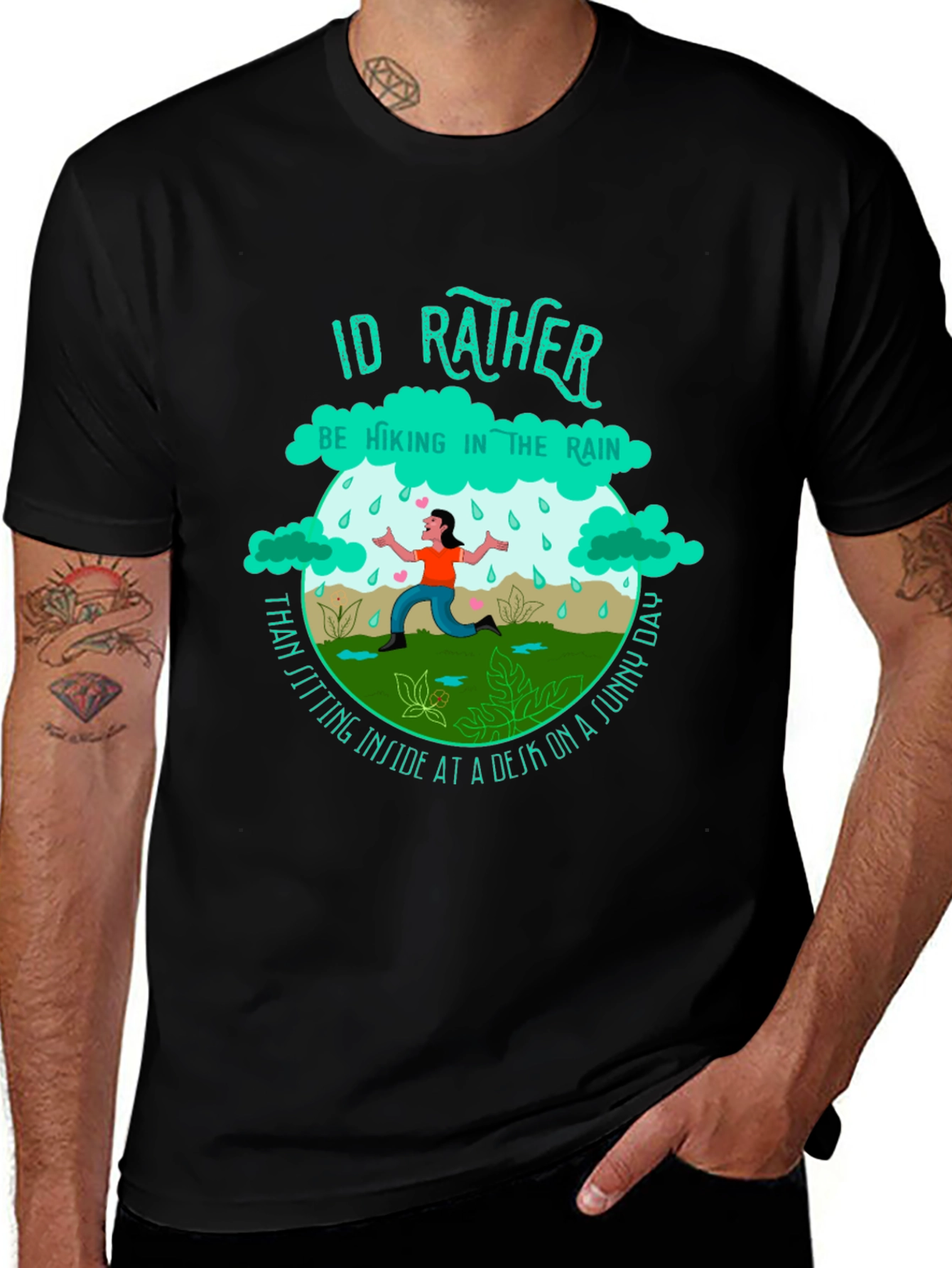 Hiking In The Rain T-Shirt - Outdoor Adventure