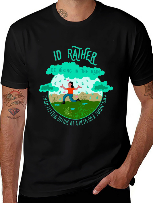 Hiking In The Rain T-Shirt - Outdoor Adventure