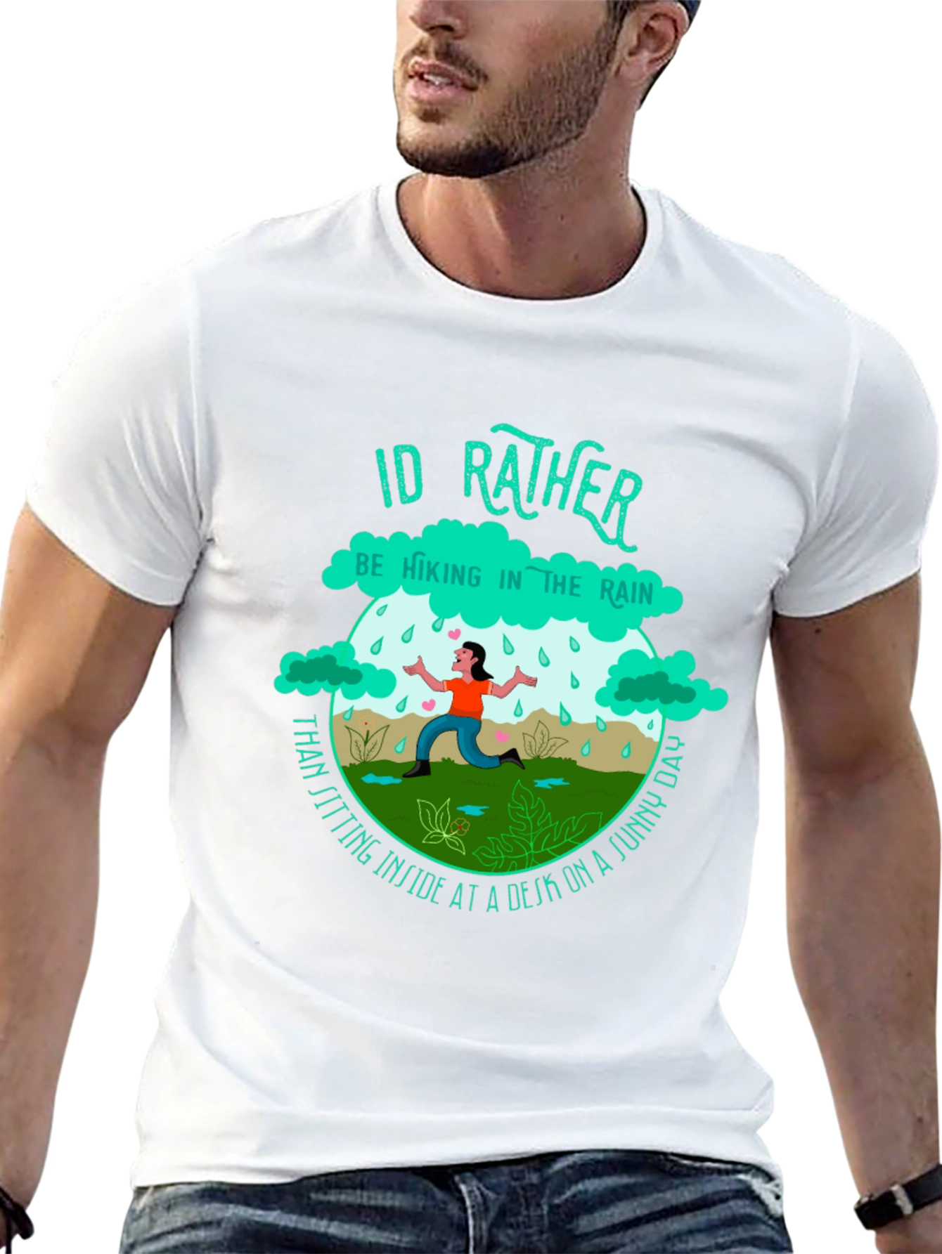 Hiking In The Rain T-Shirt - Outdoor Adventure