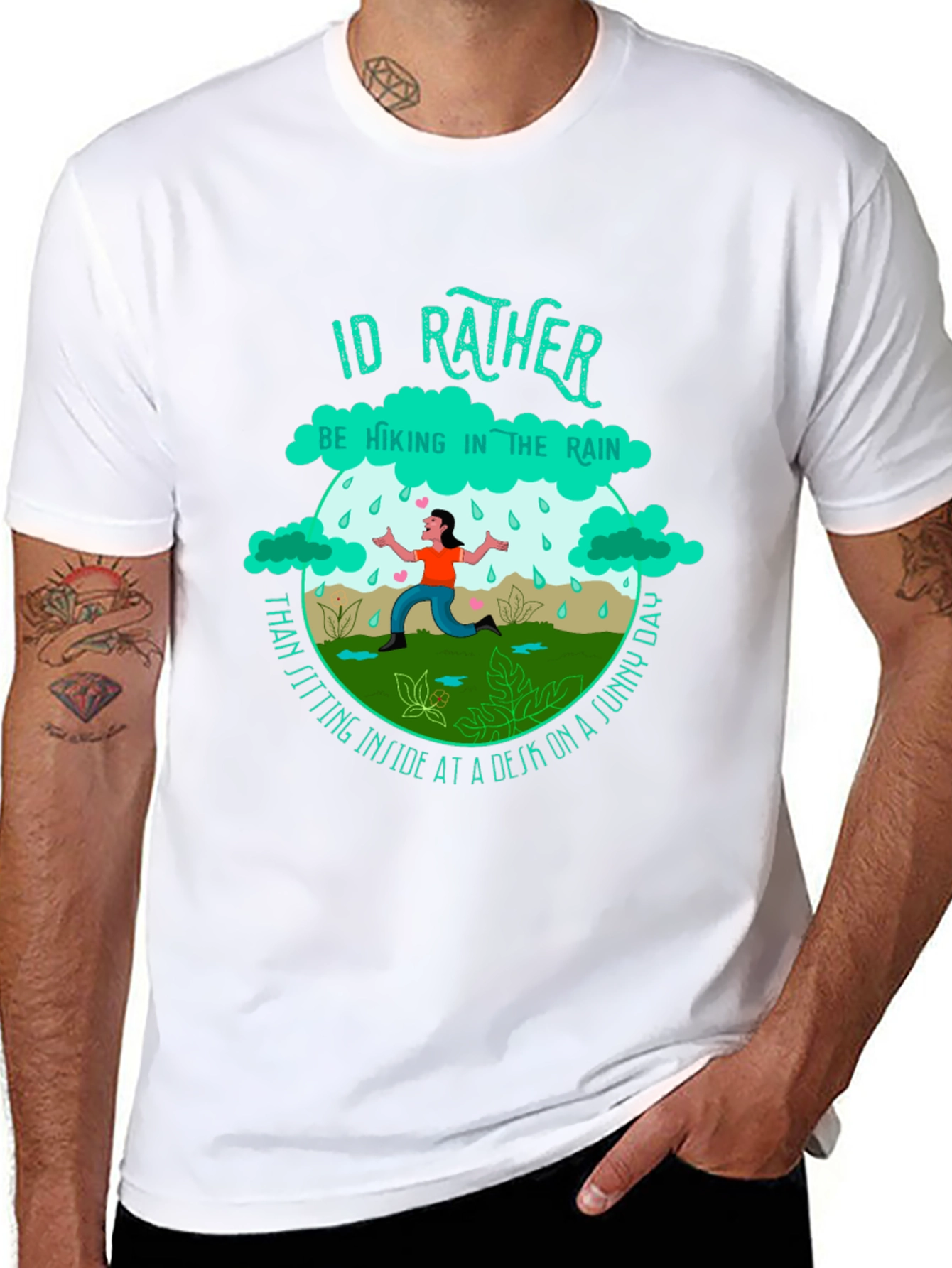 Hiking In The Rain T-Shirt - Outdoor Adventure